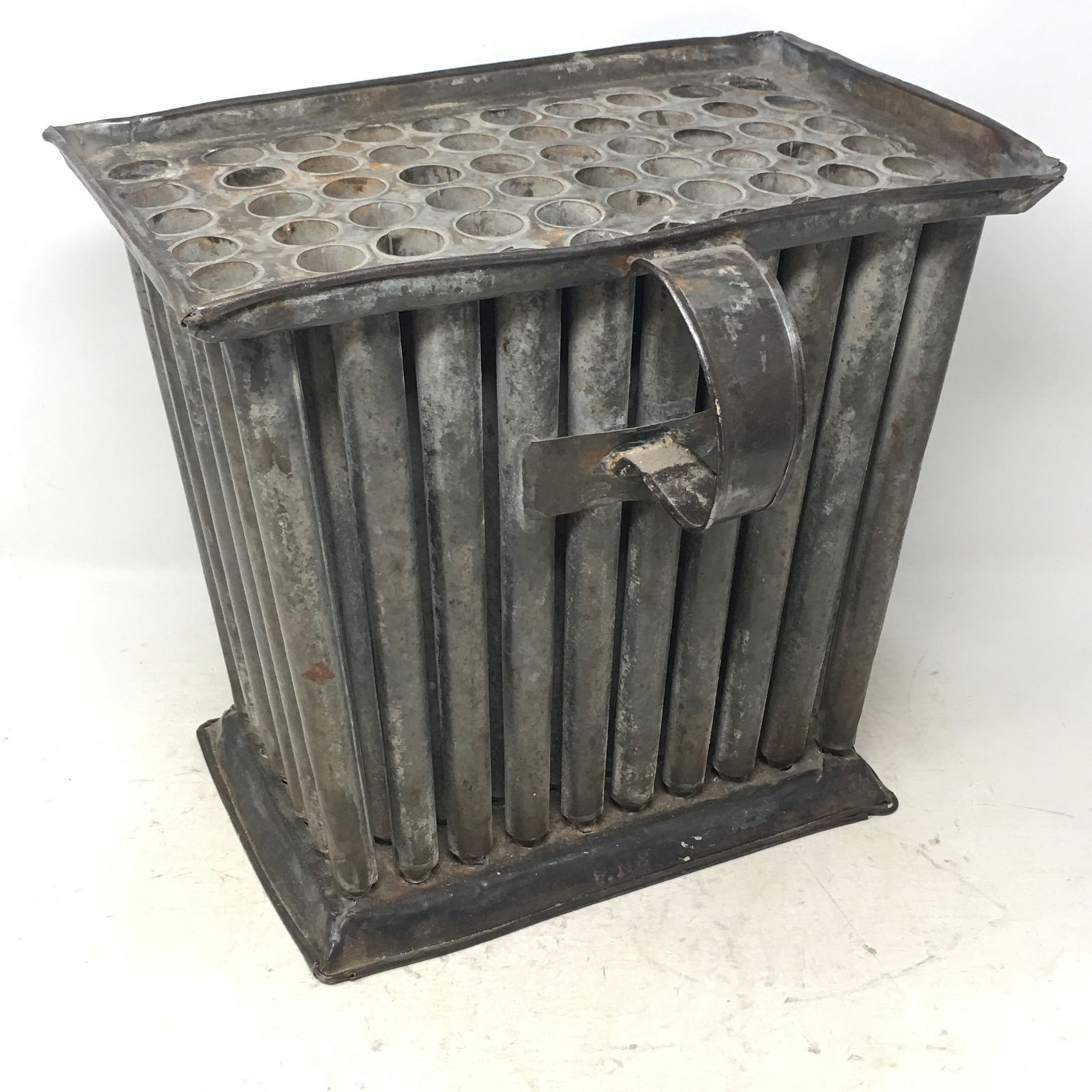 Large Tin Candle Mold, 60-Candle. With handle & 2 rings for hanging, marked on base FNS. 12.5"W x (1 of 5)