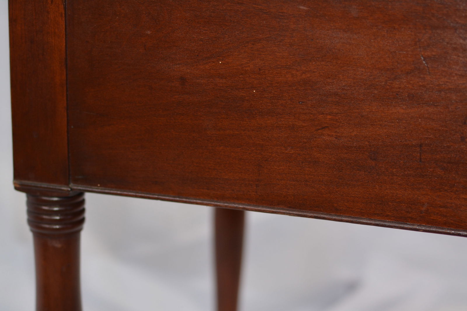 Walnut 2 drawer stand, on turned legs, 19"W x 27"T x 17"D: Walnut 2 drawer stand, on turned legs, 19"W x 27"T x 17"D