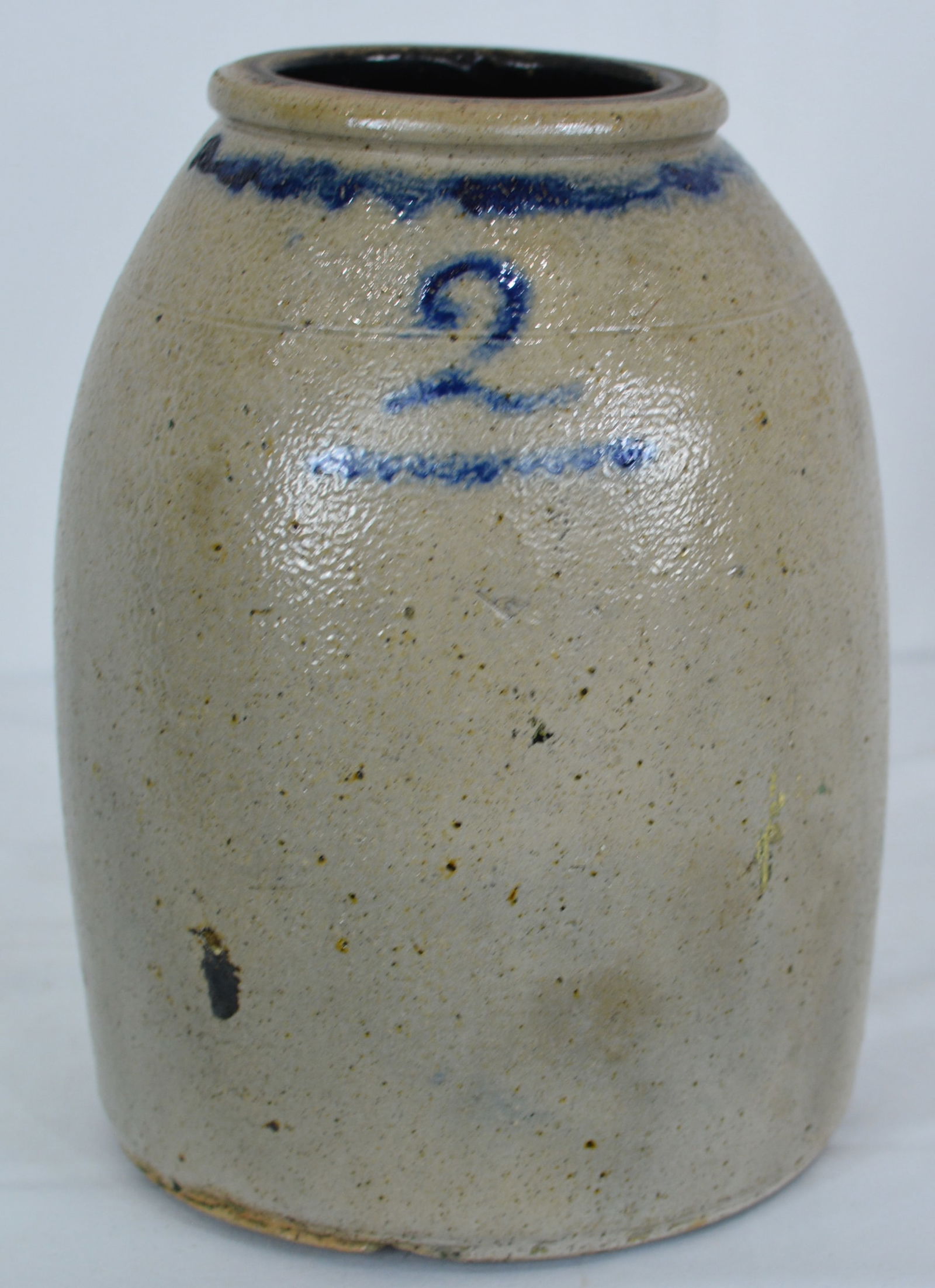 2 Gallon Jar with Blue Decorated Ring and "2", 6"X12" (1 of 8)