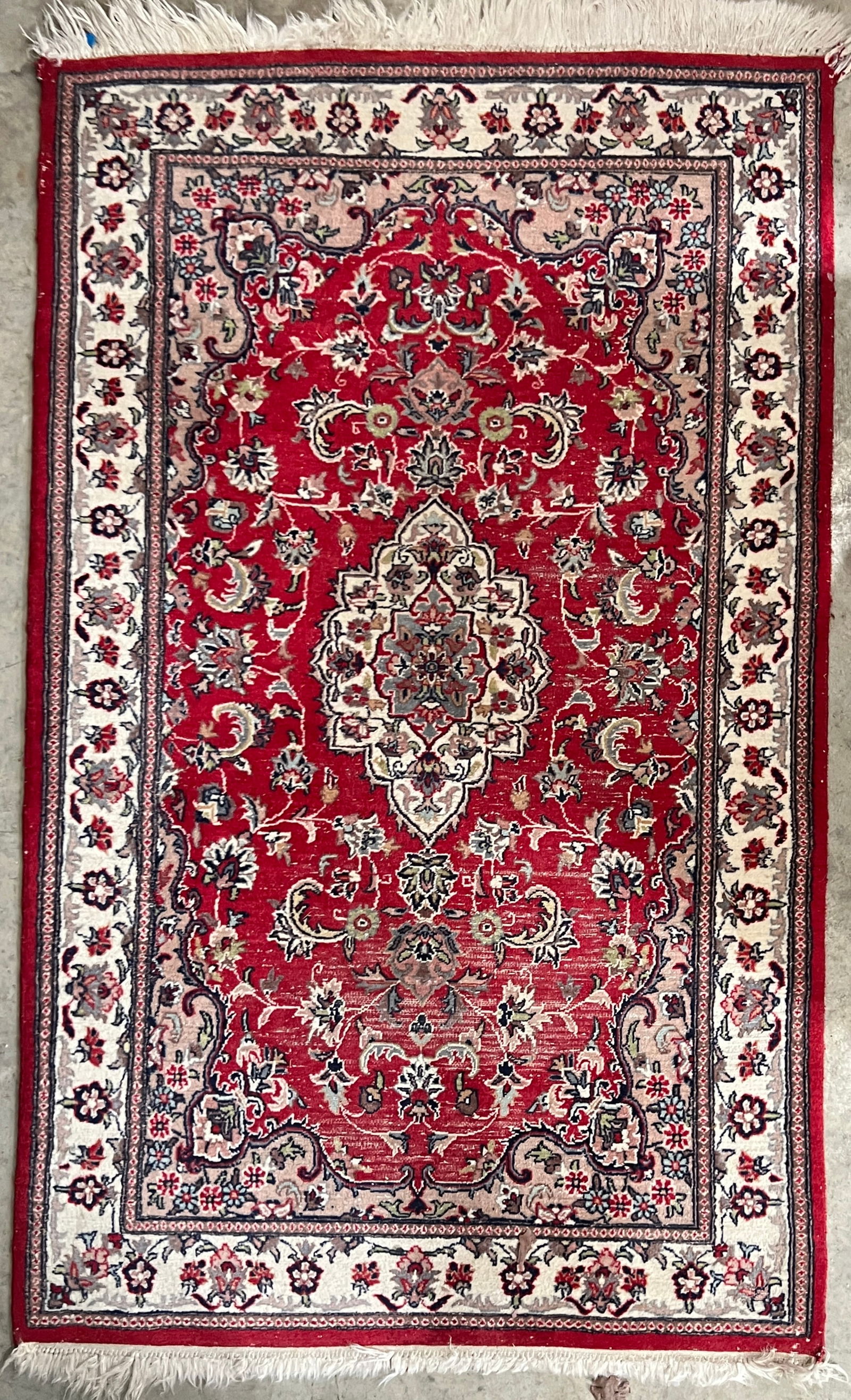 Medallion center Sarouk, original tag from 1911, purchased from The Persian Rug Co. Indianapolis: Medallion center Sarouk, original tag from 1911, purchased from The Persian Rug Co. Indianapolis 3'4"X5"