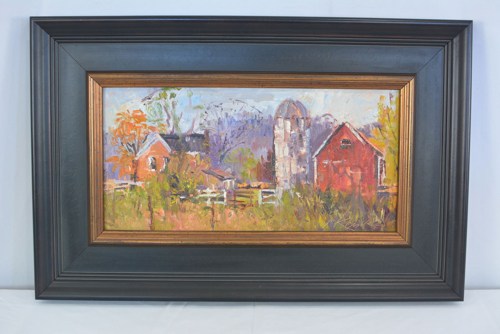 OOB Indiana landscape "Brookville Homestead" by Jeff Klinker (Indiana artist). Dated 2014. Painting (1 of 5)