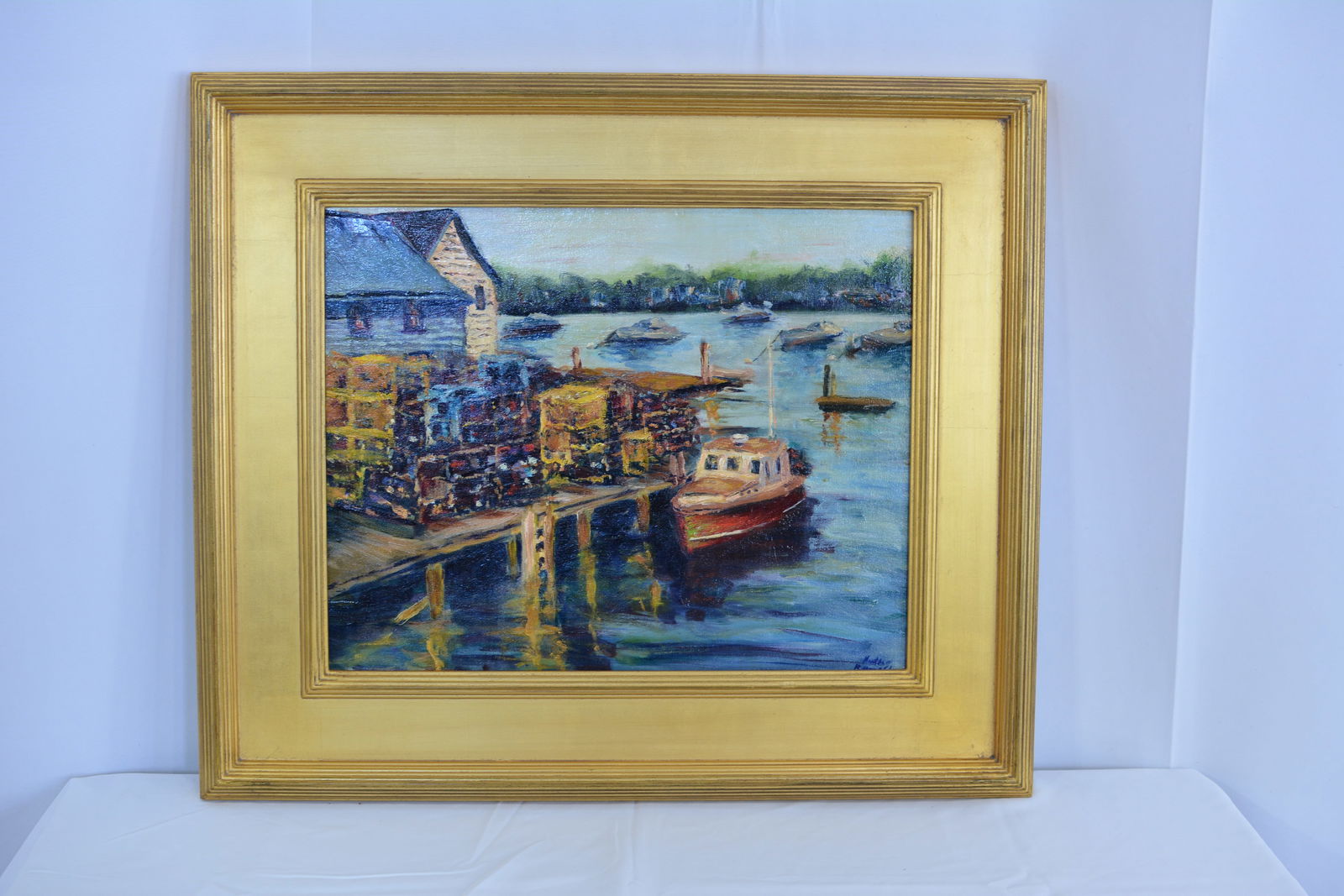 Oil on Canvas by Judie Huth Reynolds 2007 "Lobster Traps of Bar Harbor" (1 of 6)