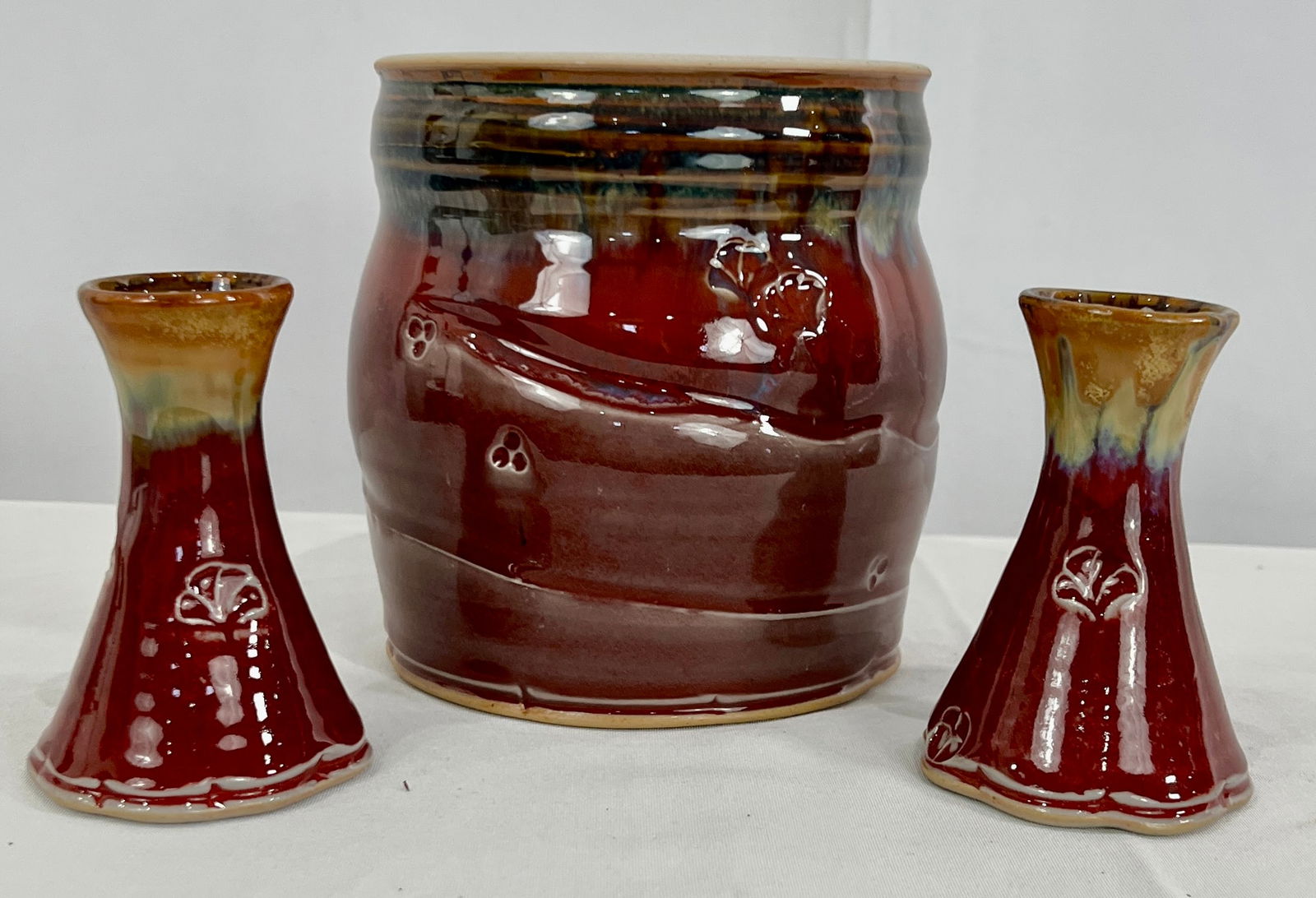 Three Pieces of Signed Scott Frankenberger Pottery Lafayette Indiana artist: Three Pieces of Signed Scott Frankenberger Pottery Lafayette Indiana artist