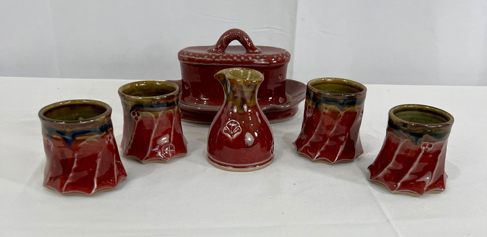 Six Pieces of Signed Scott Frankenberger Pottery Lafayette Indiana artist: Six Pieces of Signed Scott Frankenberger Pottery Lafayette Indiana artist