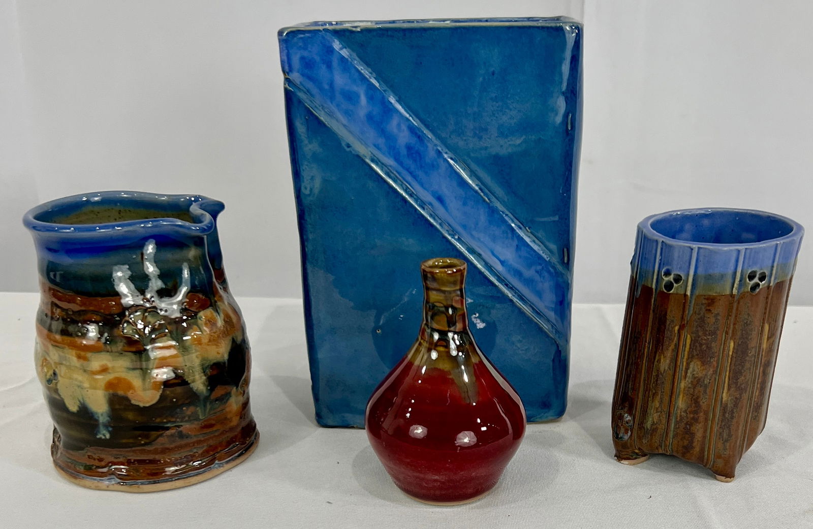 Four Pieces of Signed Scott Frankenberger Pottery Lafayette Indiana artist: Four Pieces of Signed Scott Frankenberger Pottery Lafayette Indiana artist