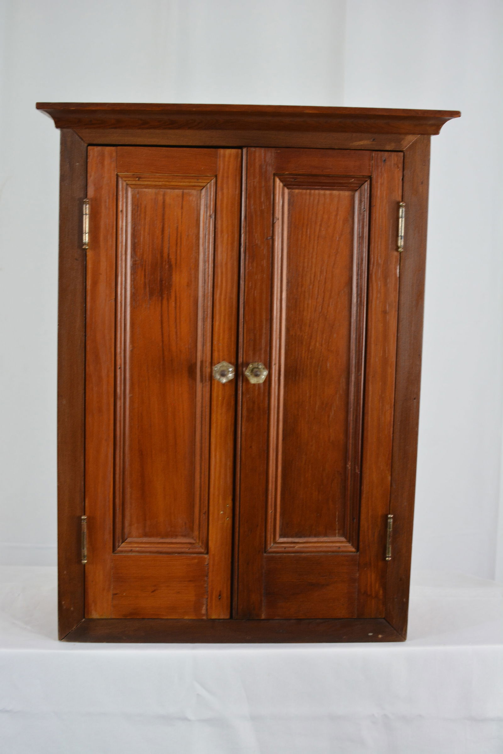 2 Door Pine Hanging Cupboard, glass knobs, 2 shelf interior, 24"X29X8" (1 of 3)