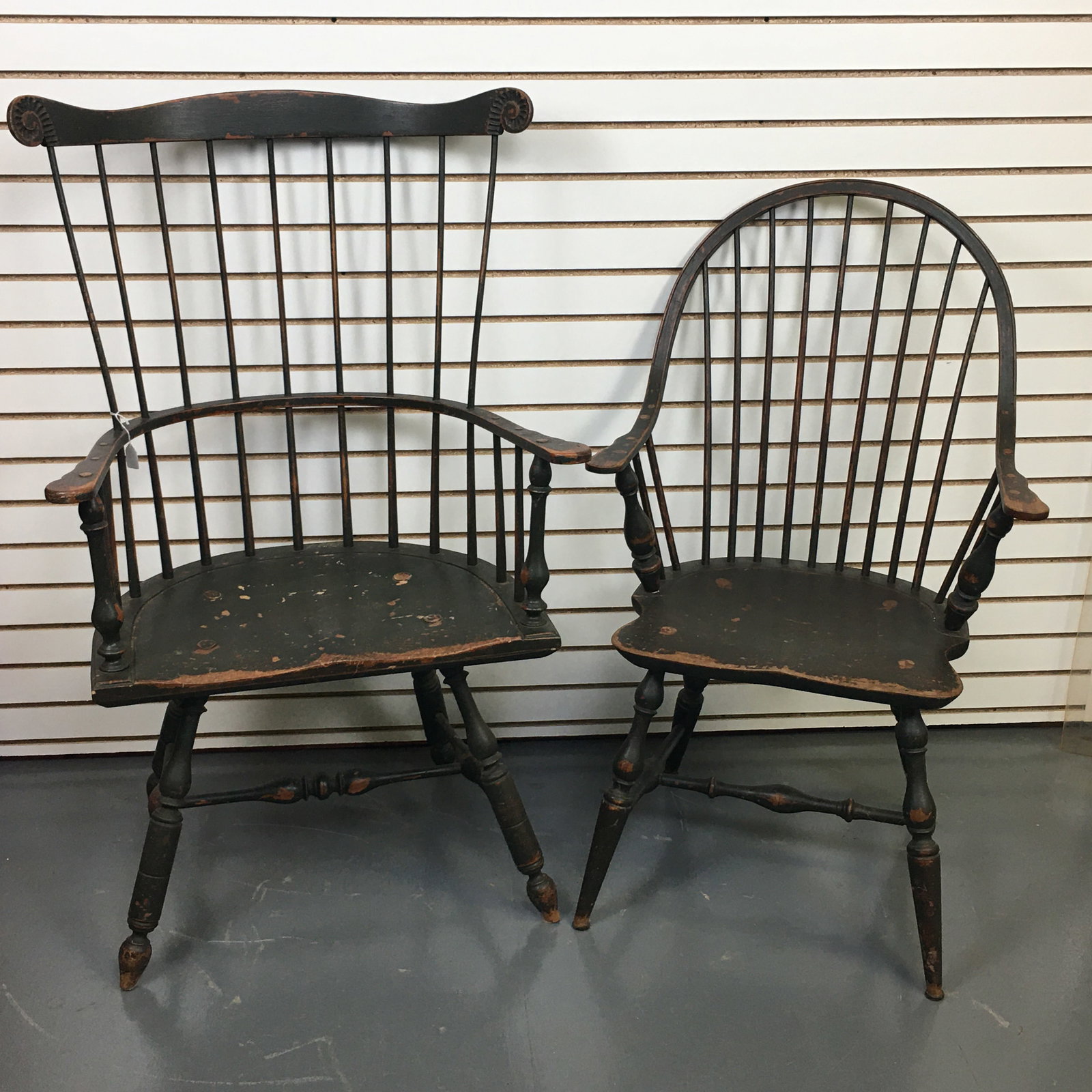 David T. Smith Windsor Chairs, Green Paint (1 of 7)