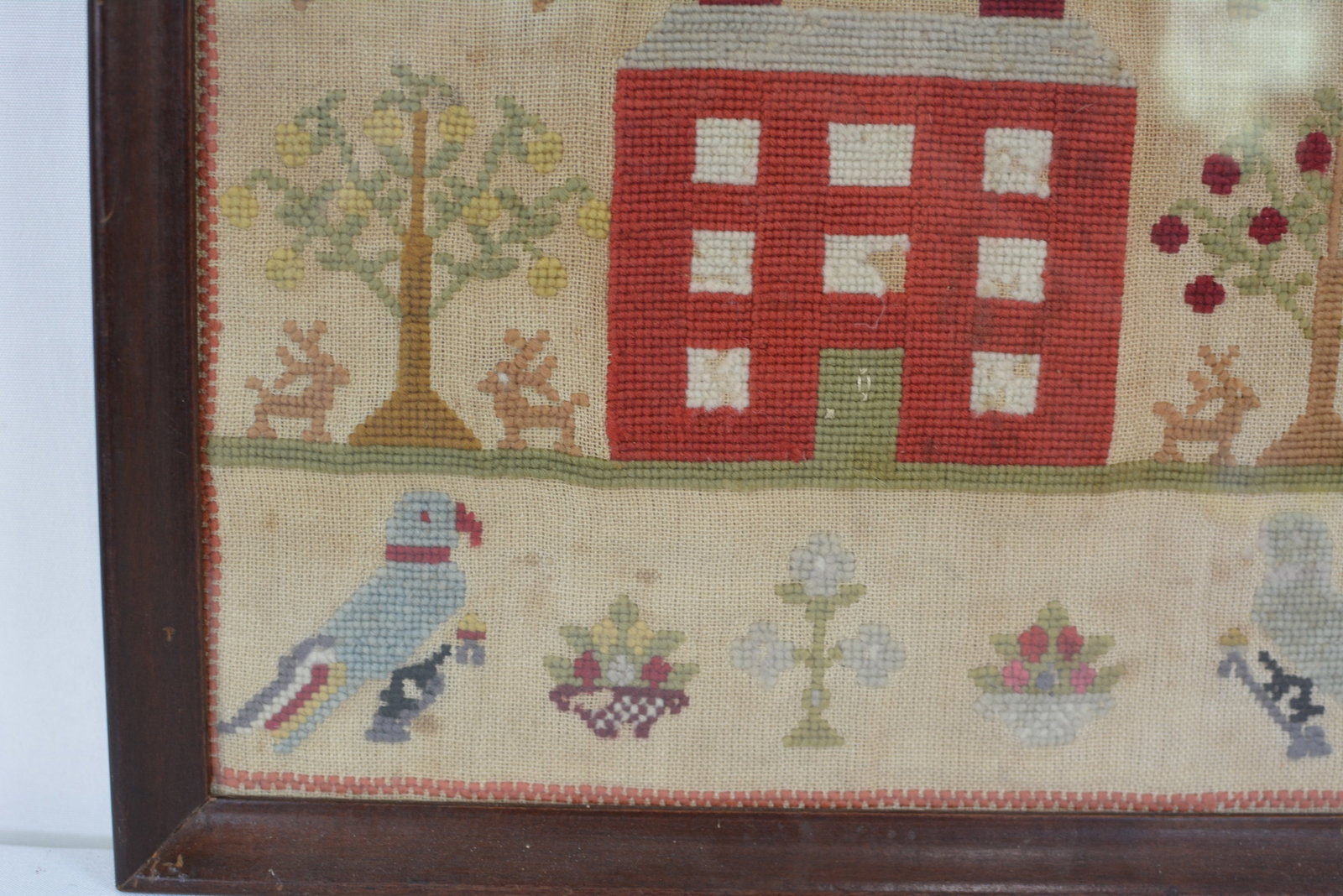 Framed American Needlework Sampler by Jane Evans, Dated 1867 - 3