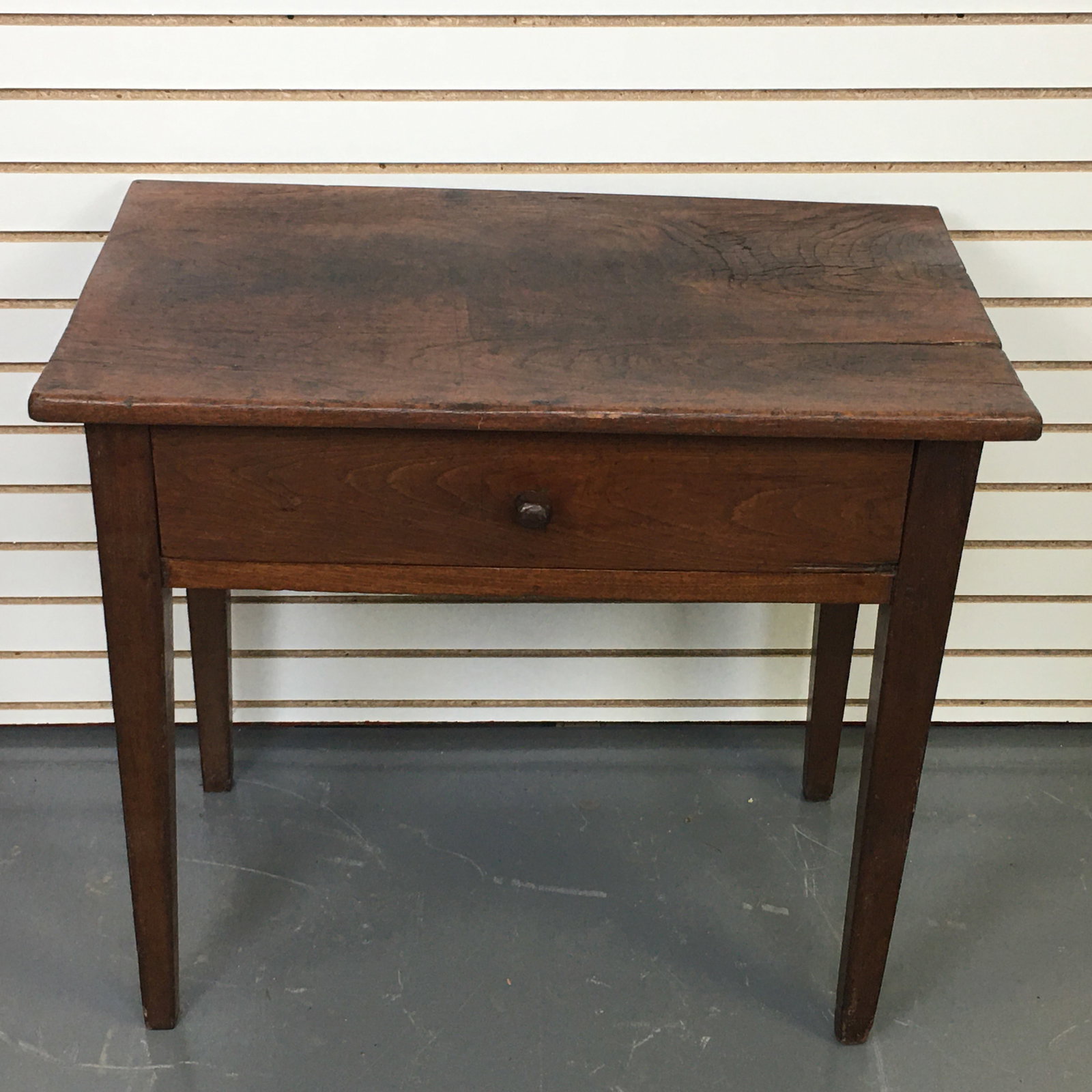 Walnut Work Table: Walnut Work Table. One board top, all original. Northwest Ohio origin. 32"W x 19"D x 28.5"H
