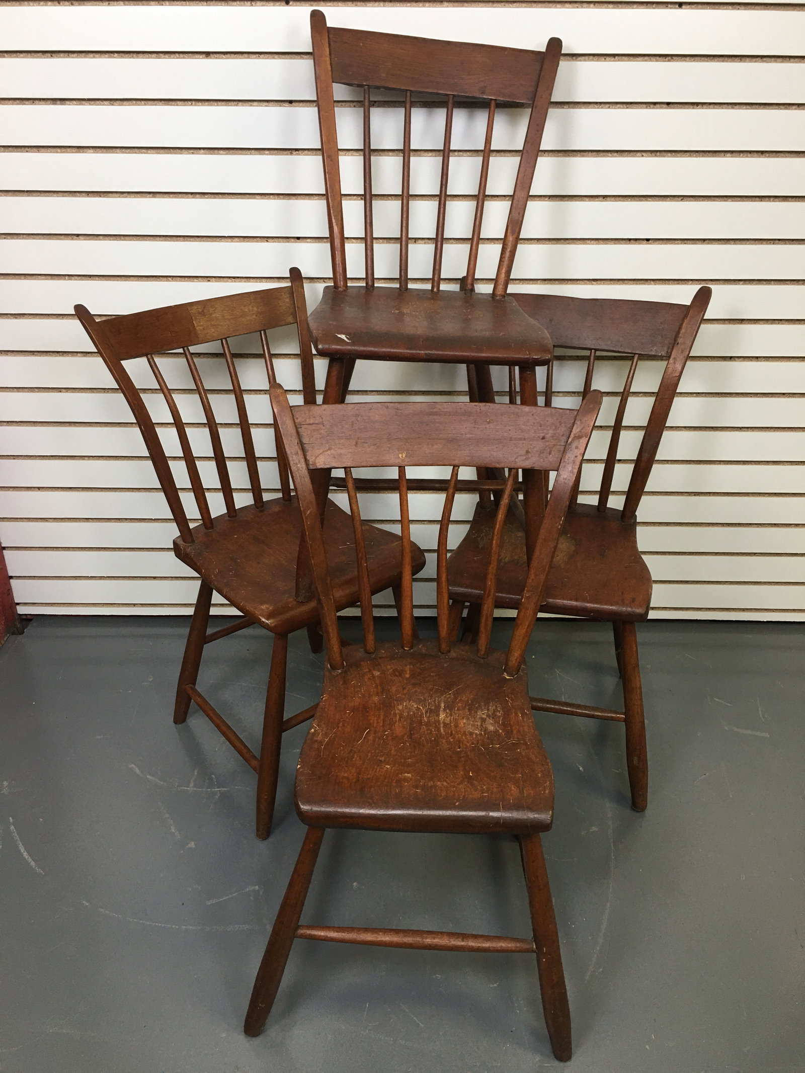 (4) 19th C. Spindle Back Chairs (1 of 3)