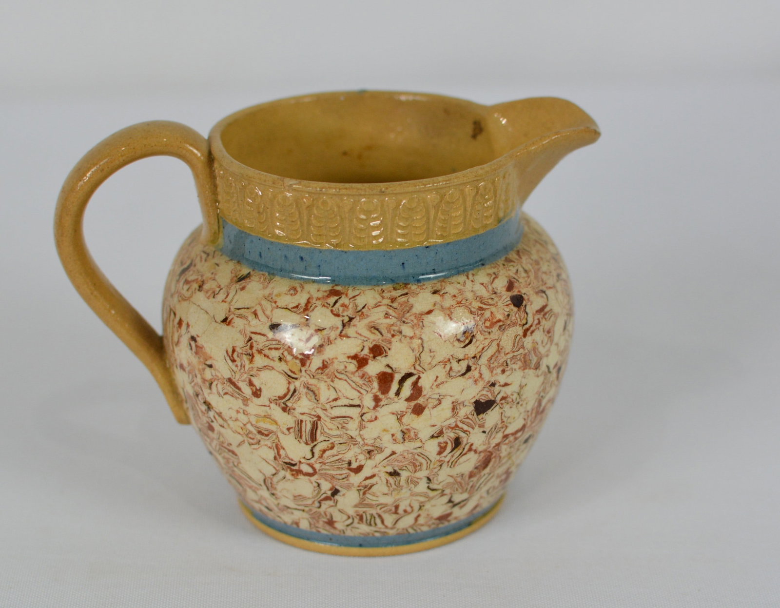 Spongeware Pottery Cream Pitcher (1 of 5)