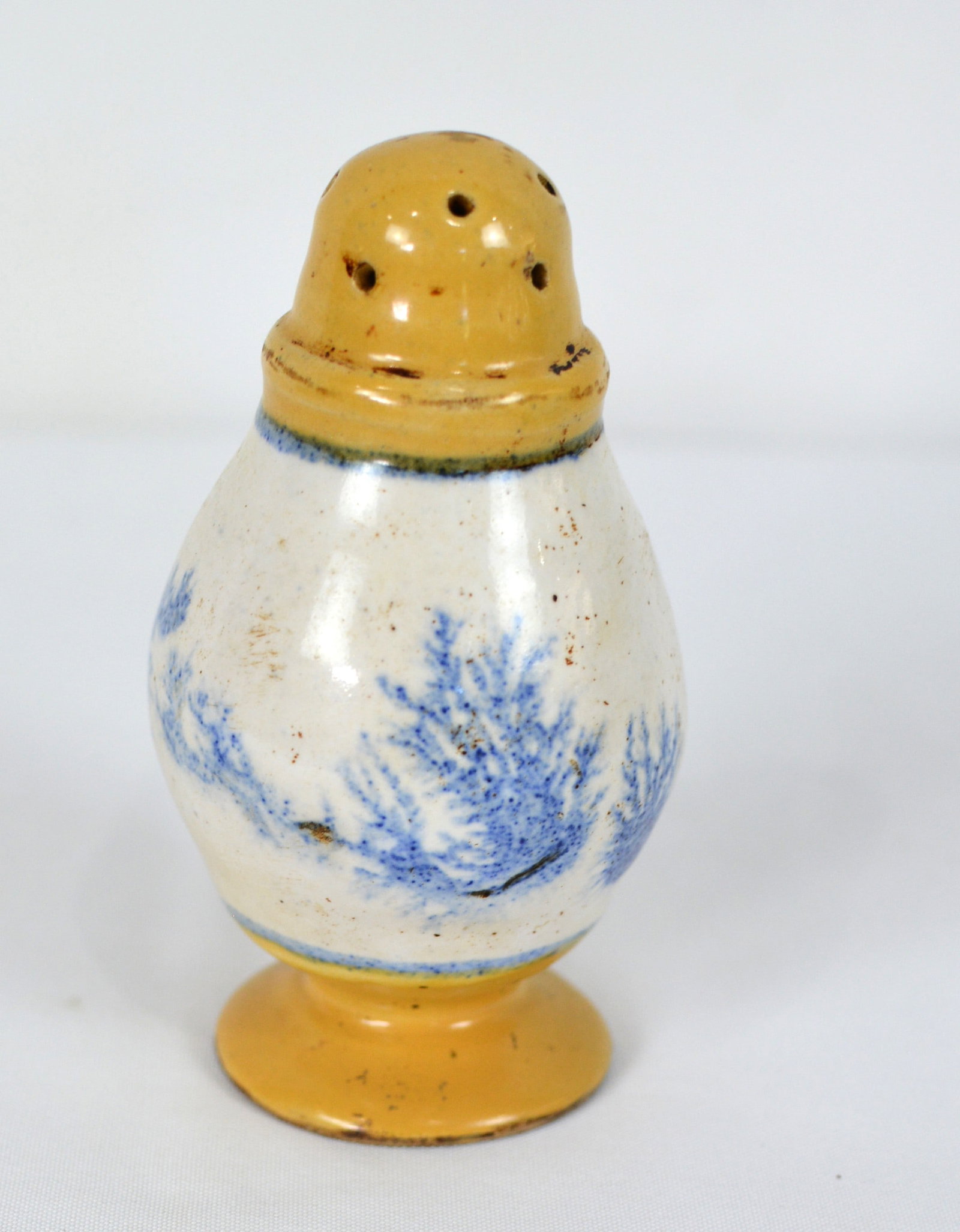 19th Century Yellowware Mocha Ware Sugar Shaker (1 of 4)