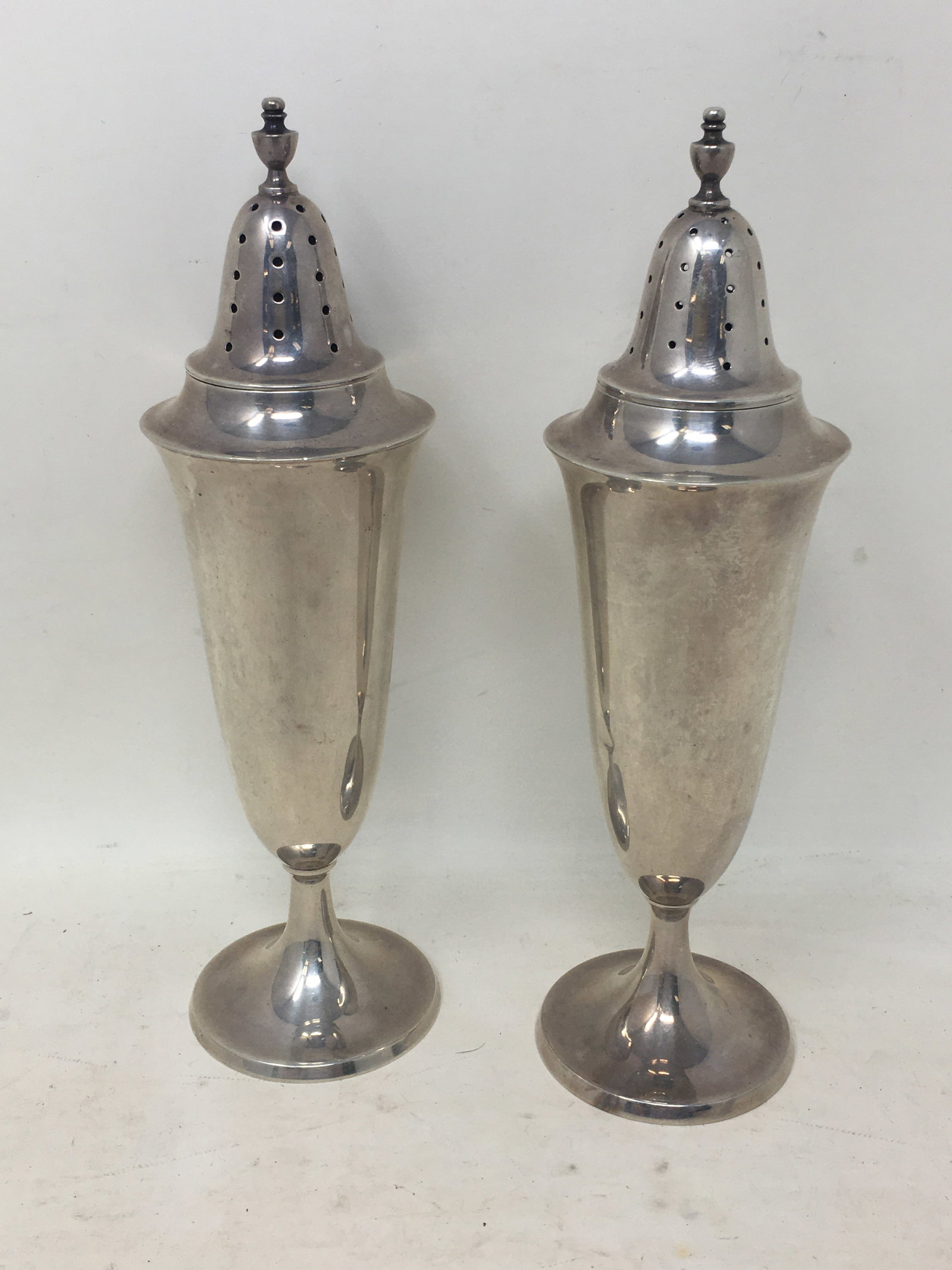 Sterling Salt & Pepper Shakers: Sterling Salt & Pepper Shakers, 126g. 6.25"H