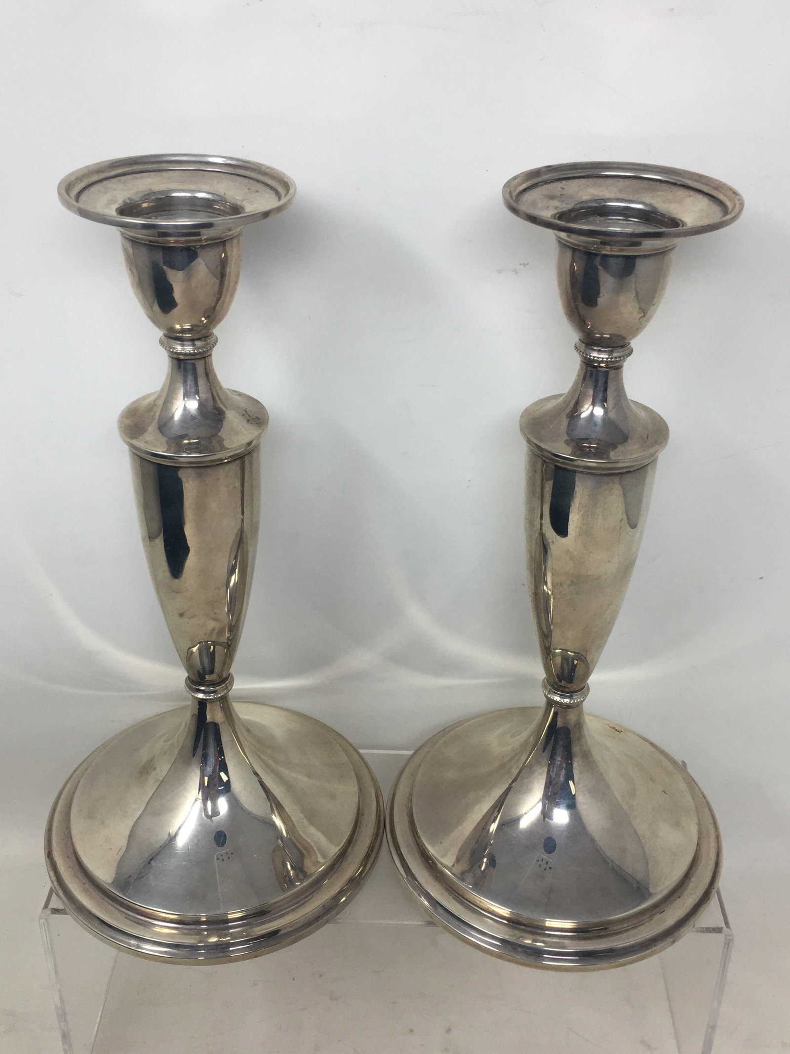 Pair of S. Kirk & Son Sterling Candlesticks, Weighted (1 of 6)