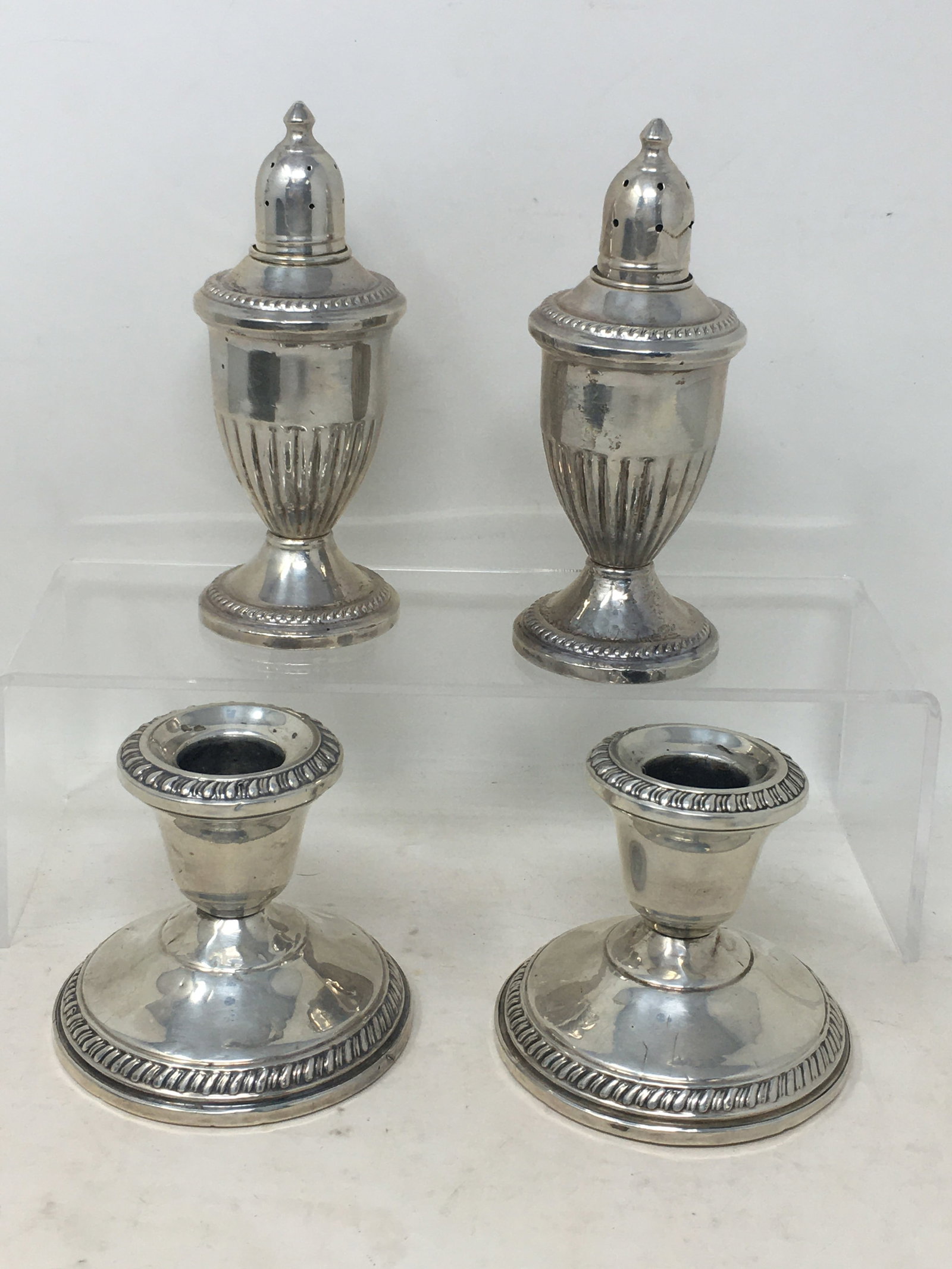 Weighted Sterling Candlesticks, Salt & Pepper (1 of 5)