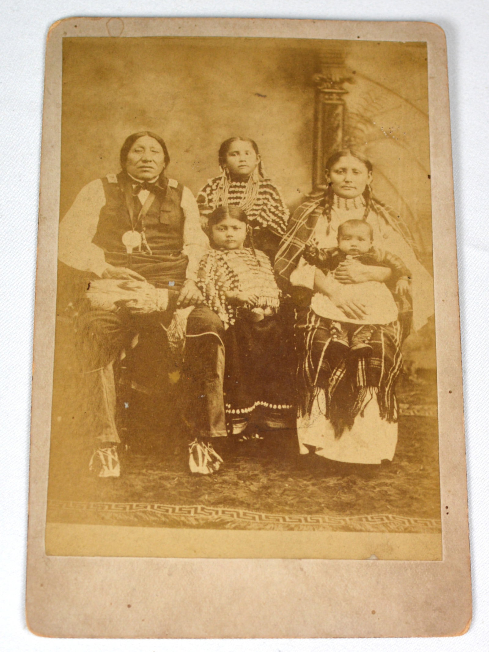 1895 Cabinet Photo of Cheyenne Chief Whirlwind and Family (1 of 2)