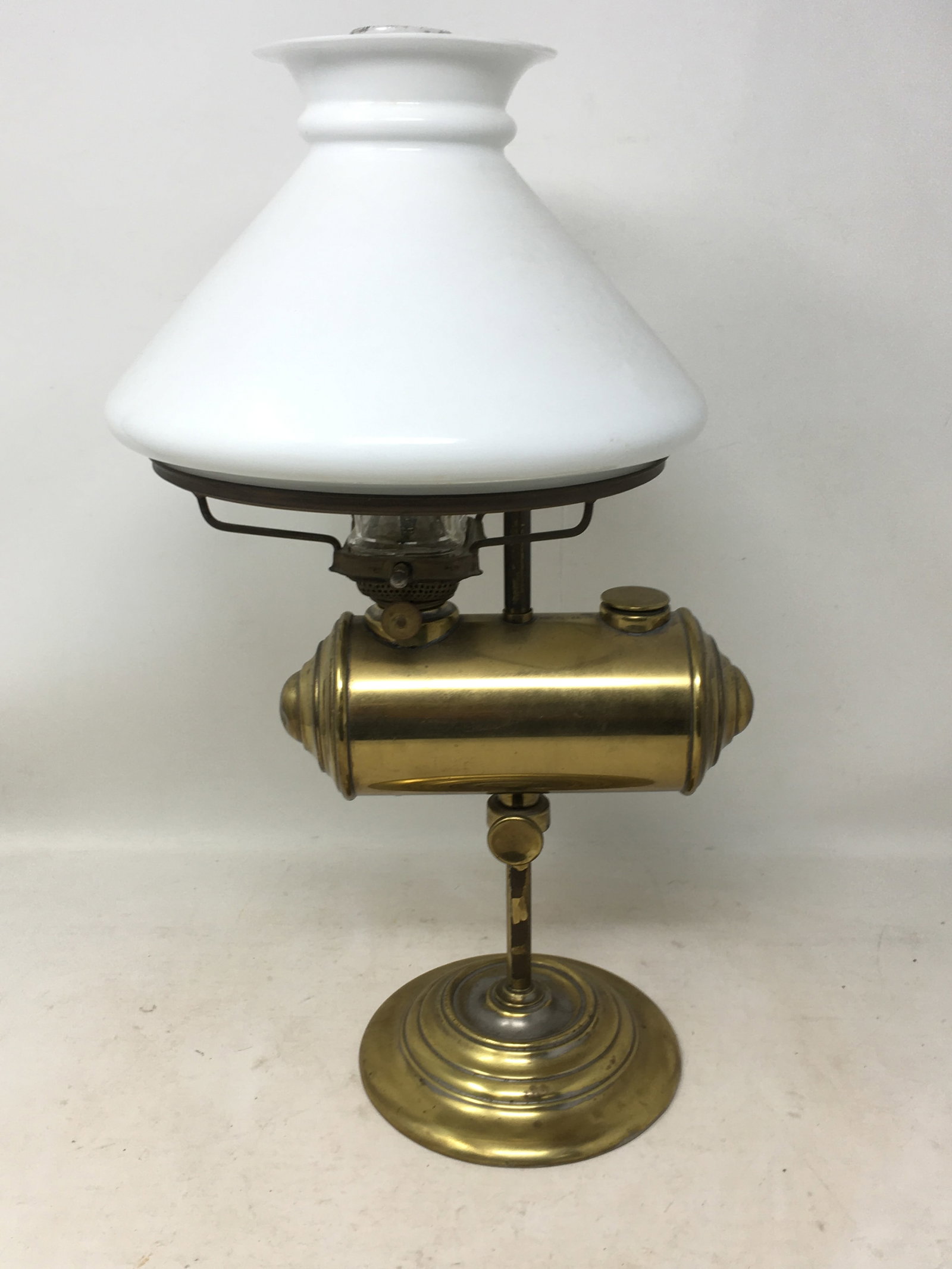 Brass Lincoln Log Adjustable Student Lamp (1 of 8)