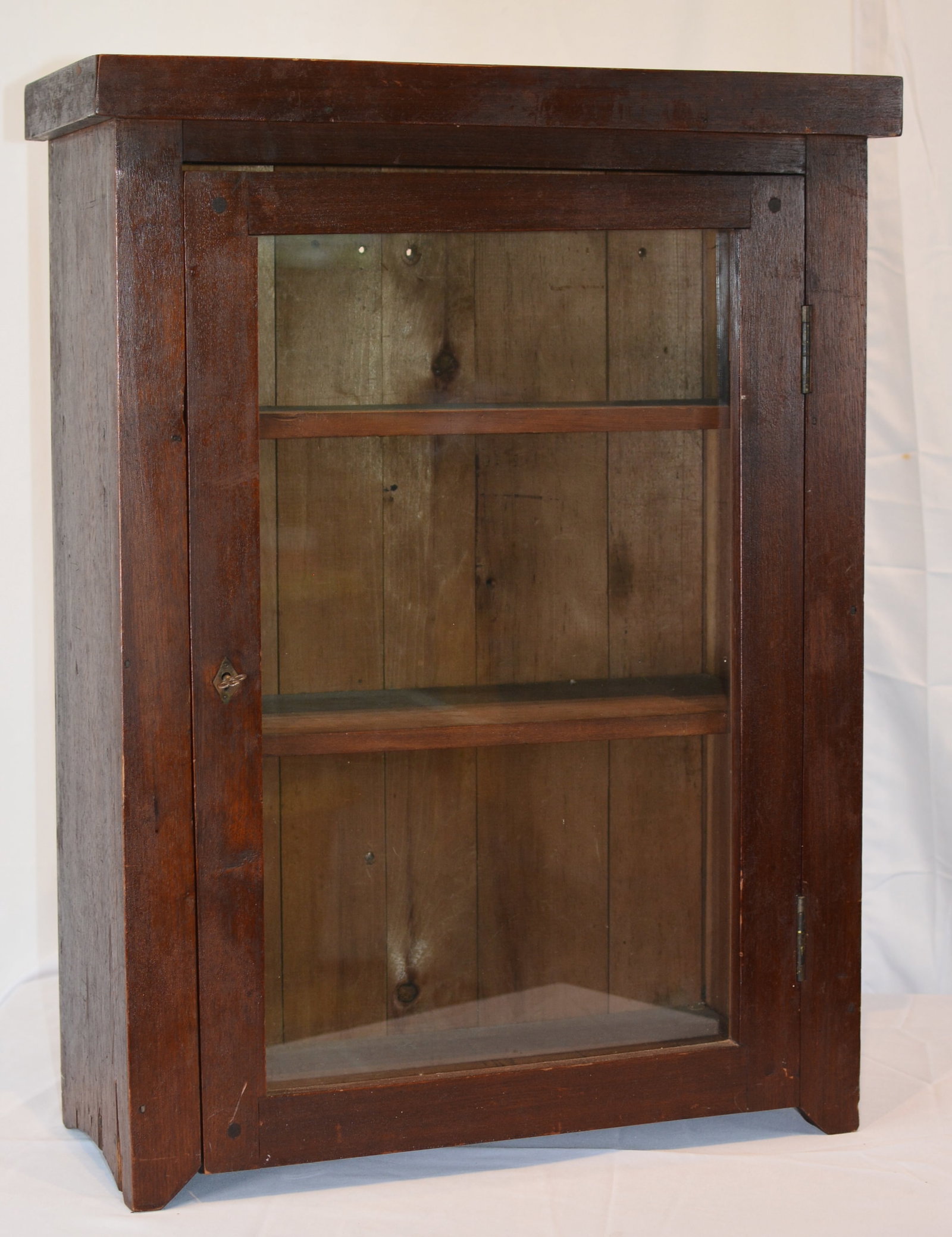 Wall-Mounted Hanging Corner Cupboard with Glass Door (1 of 4)