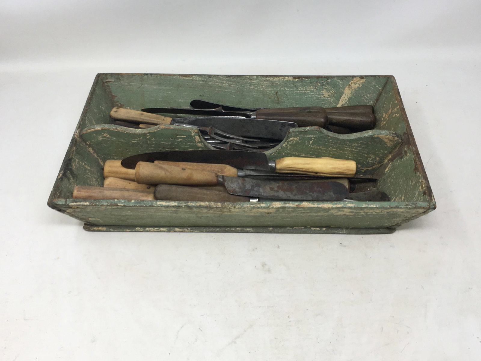 Utensil Carrier In Green Paint, With Utensils (1 of 4)