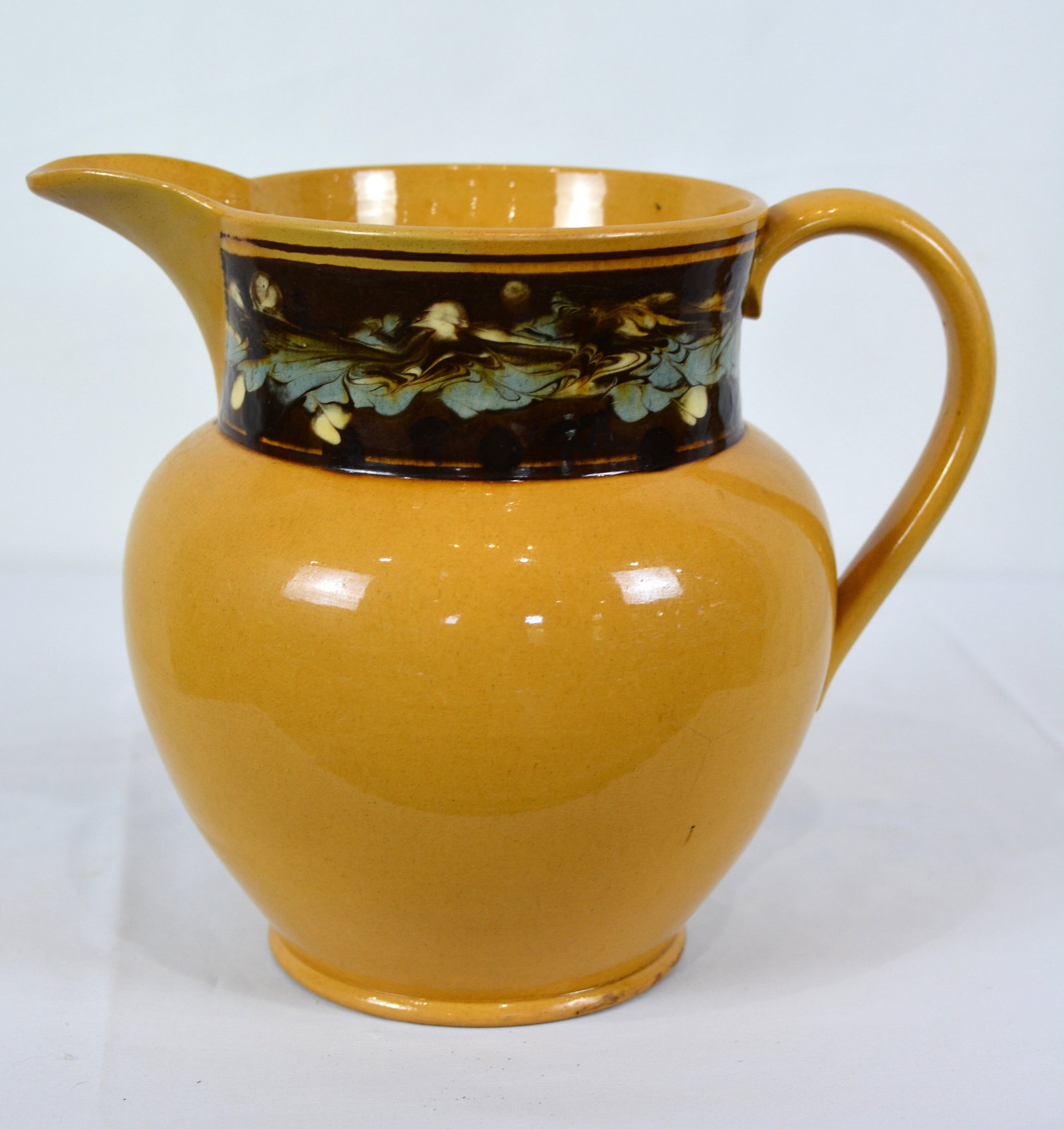 Large Yellowware Pitcher with Marbled Slip-Band Decoration (1 of 5)