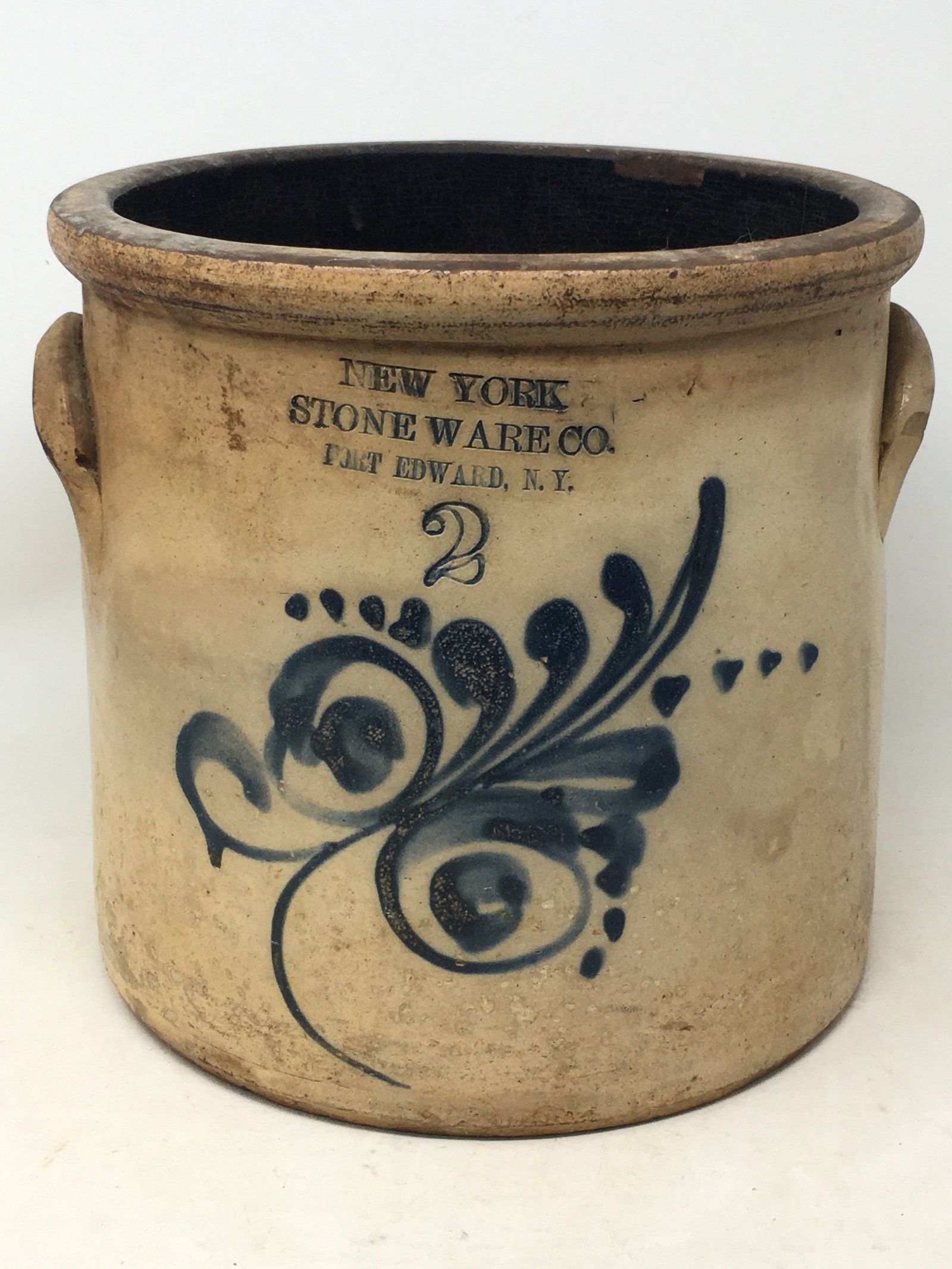 2 Gallon Crock, Cobalt Decorated, New York Stoneware Co. (1 of 6)
