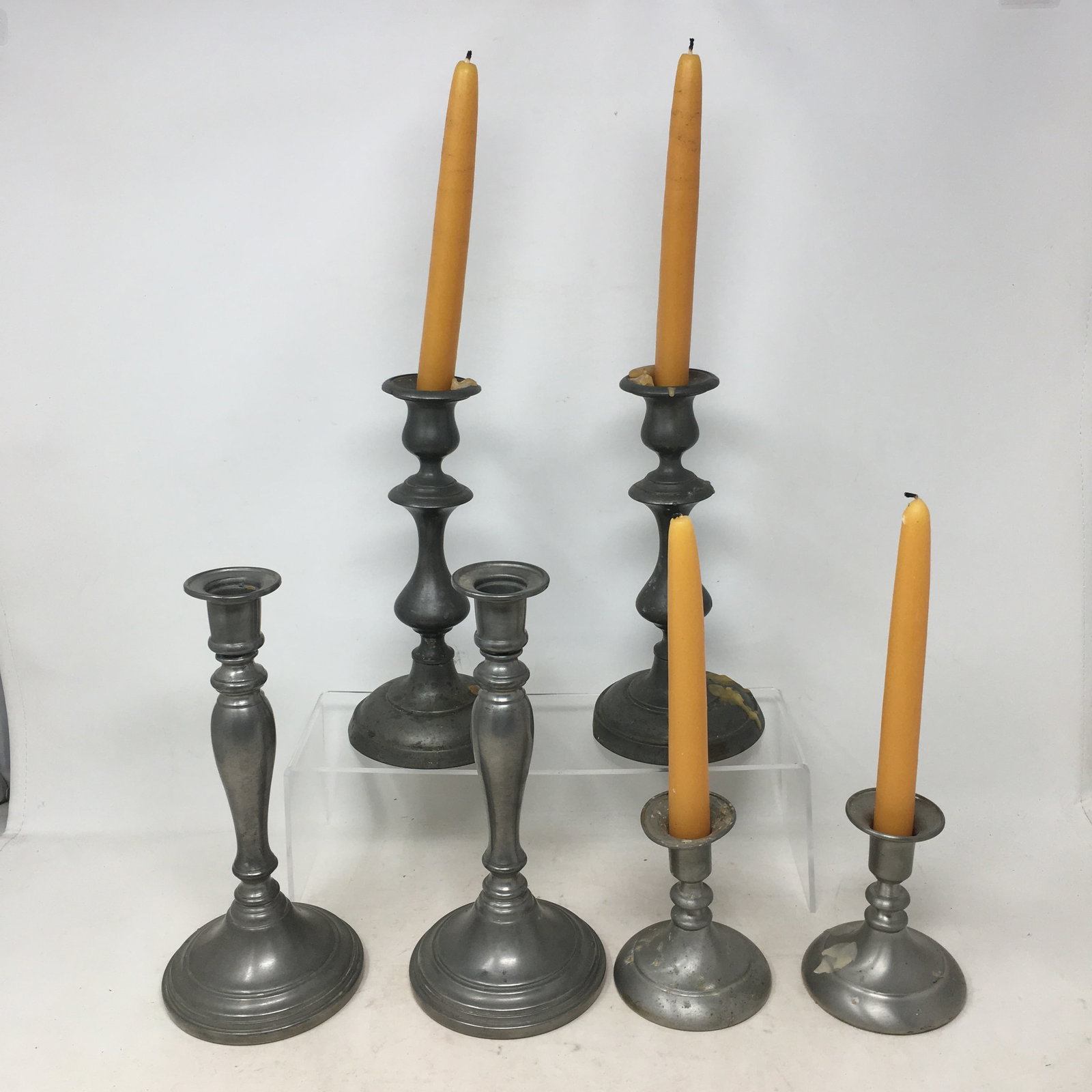 Group of Pewter Candlesticks (1 of 4)