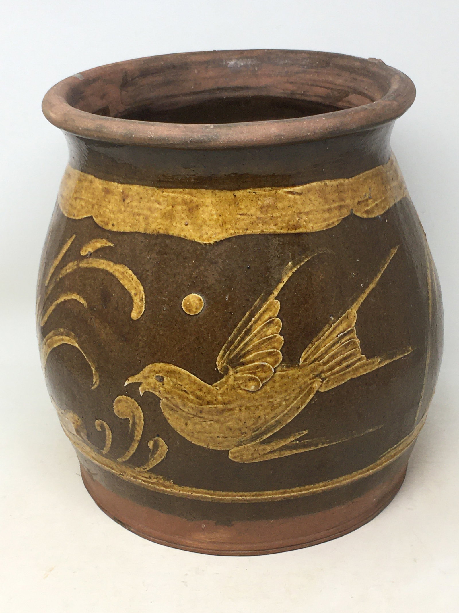 Chinese Bird and Egg Redware Jar (1 of 5)