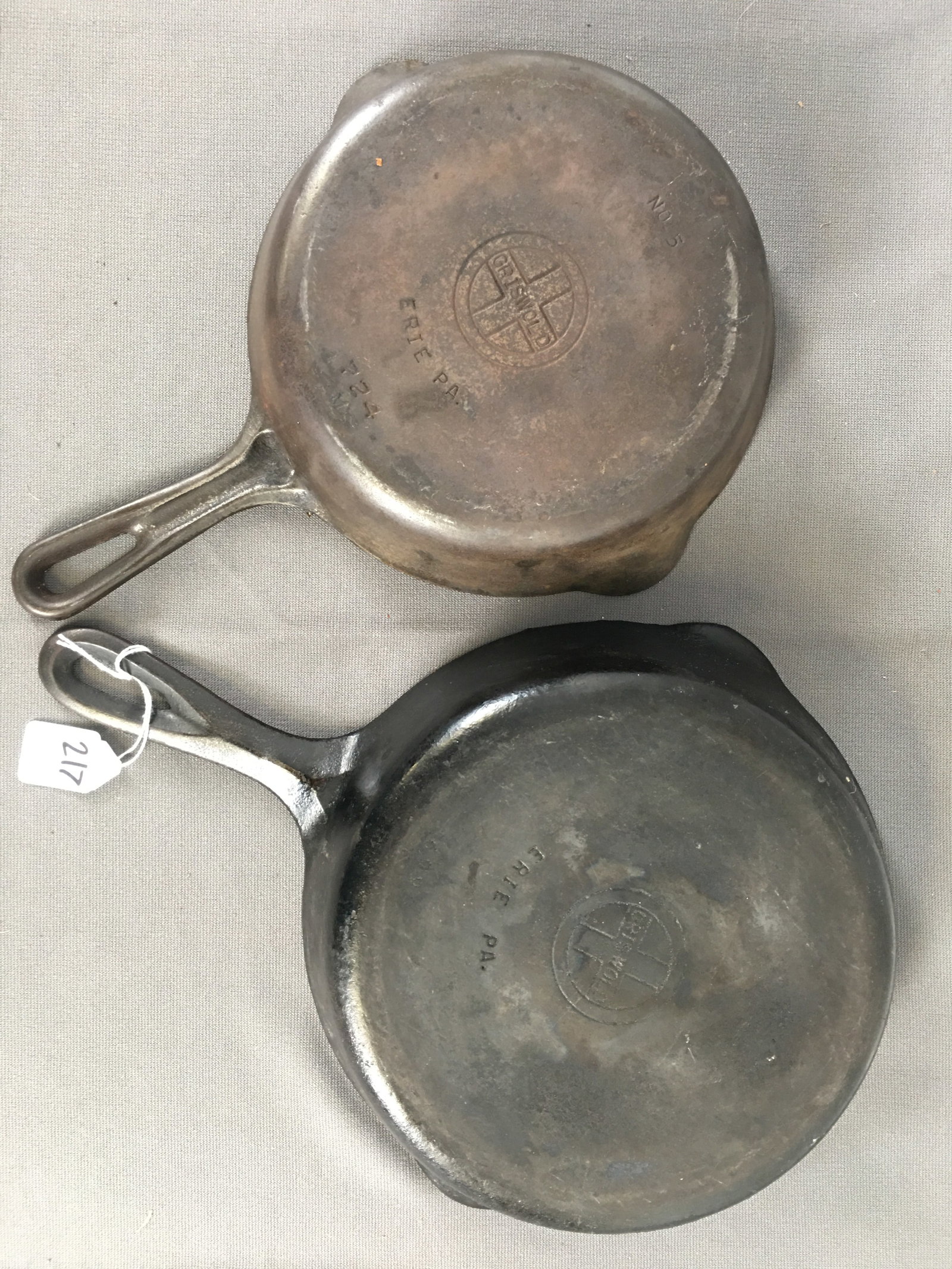 Griswold # 5 & #6 Cast Iron Skillets (1 of 4)