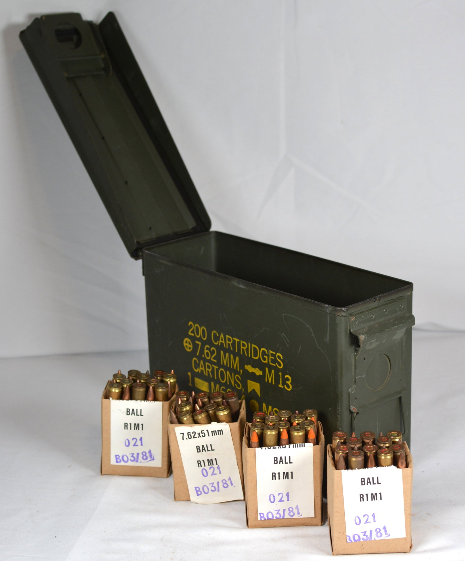 7.62x51mm NATO Ball Ammunition in M13 Ammo Can with Boxed Cartridges. 140 rounds (1 of 2)