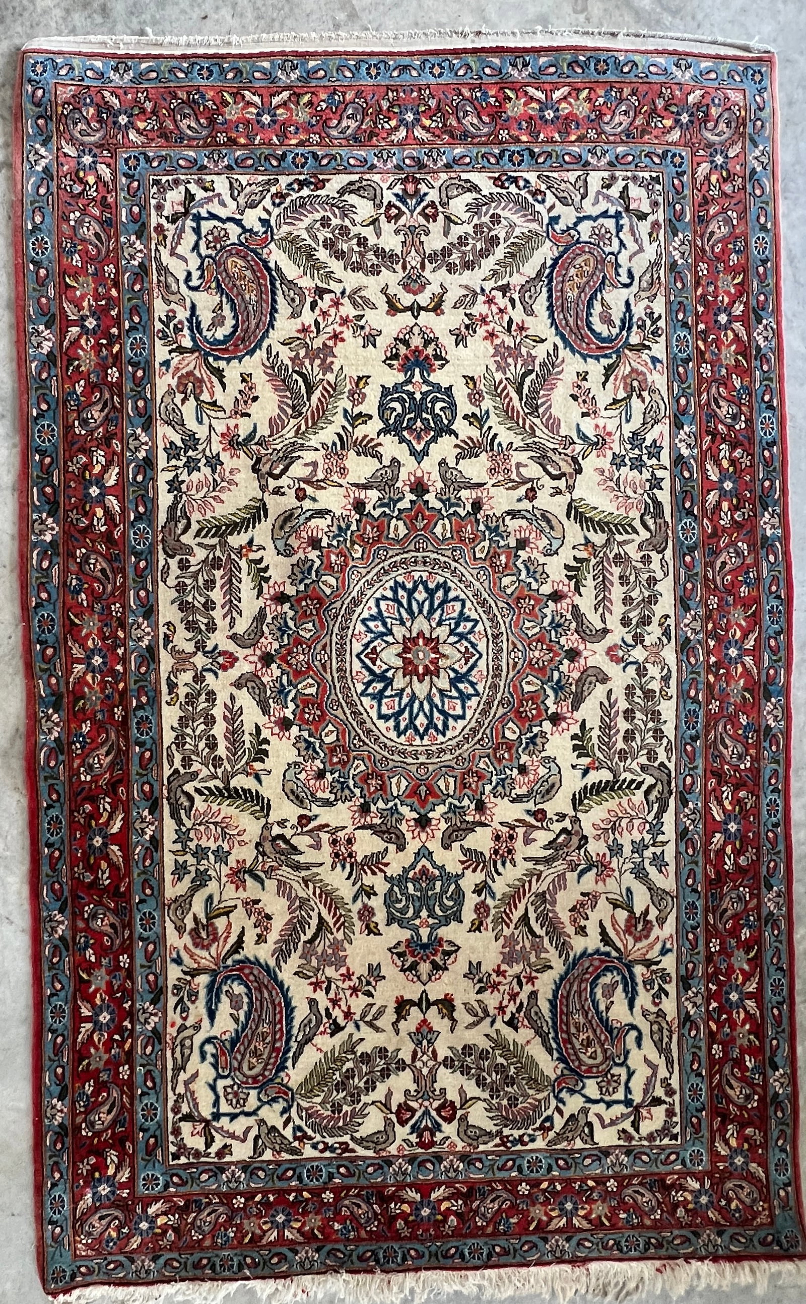 Fine Hand-Knotted Persian Isfahan Style Rug with Medallion & Paisley Design (1 of 4)