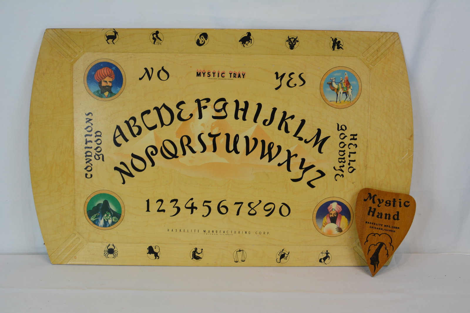Vintage Mystic Tray Spirit Board with Original Mystic Hand Planchette (1 of 6)