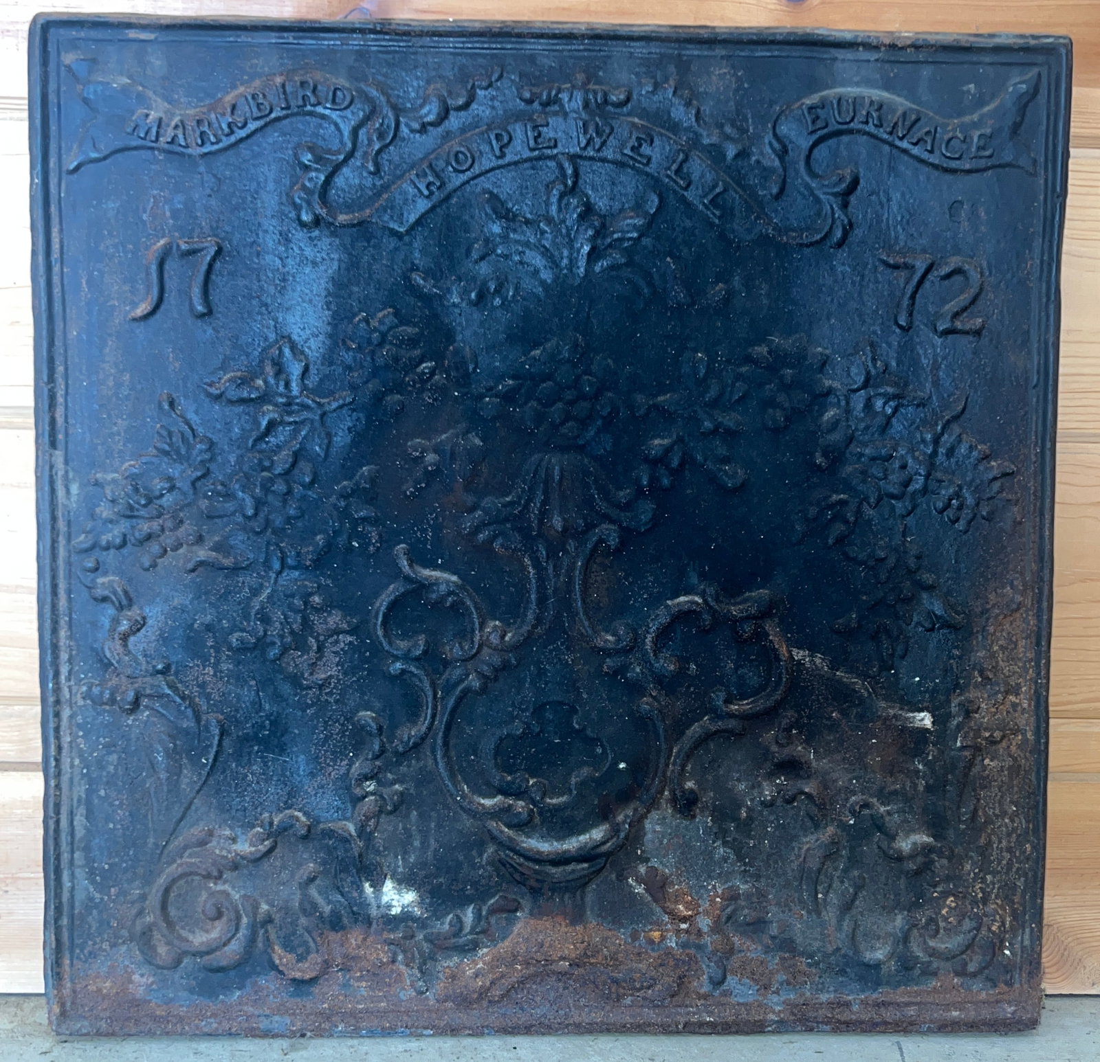 Cast Iron Fireplace Fireback dated 1772 (1 of 4)