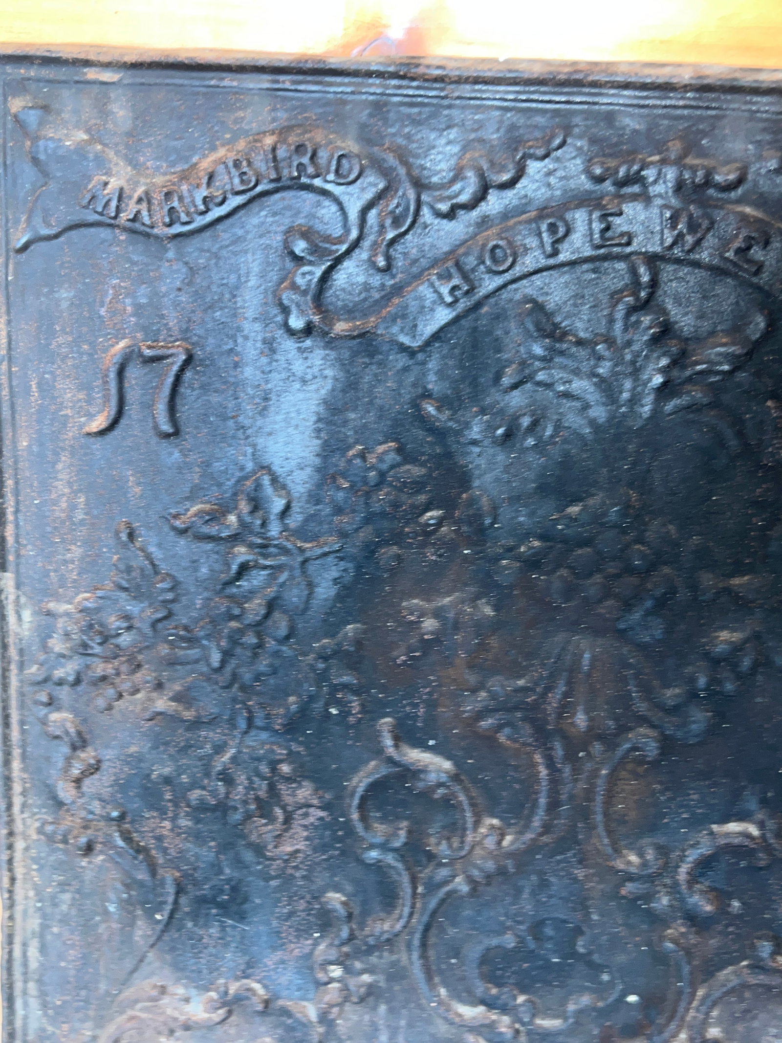 Cast Iron Fireplace Fireback dated 1772 - 4