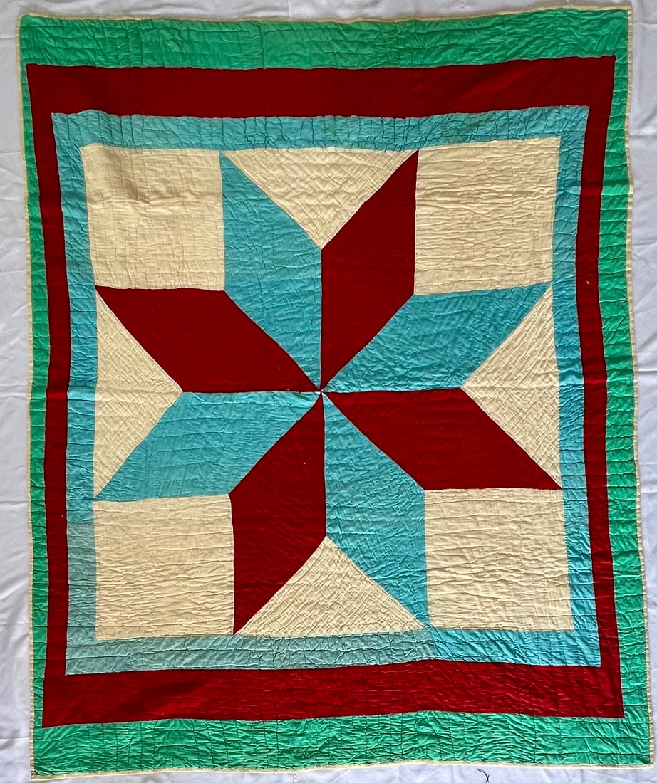 Texas Star Patchwork Quilt with Hand Quilting (1 of 3)