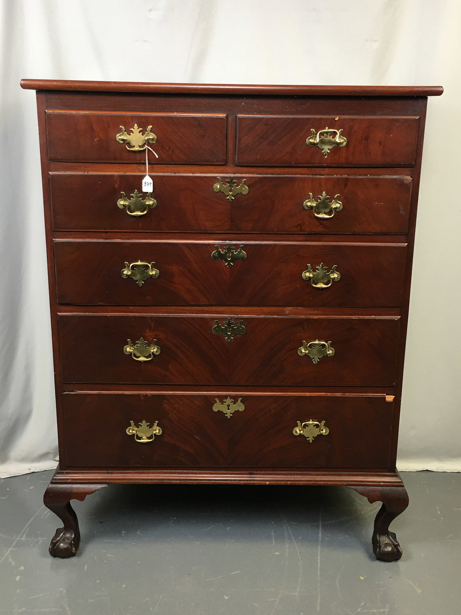 Queen Anne Ball & Claw Foot Chest of Drawers (1 of 7)
