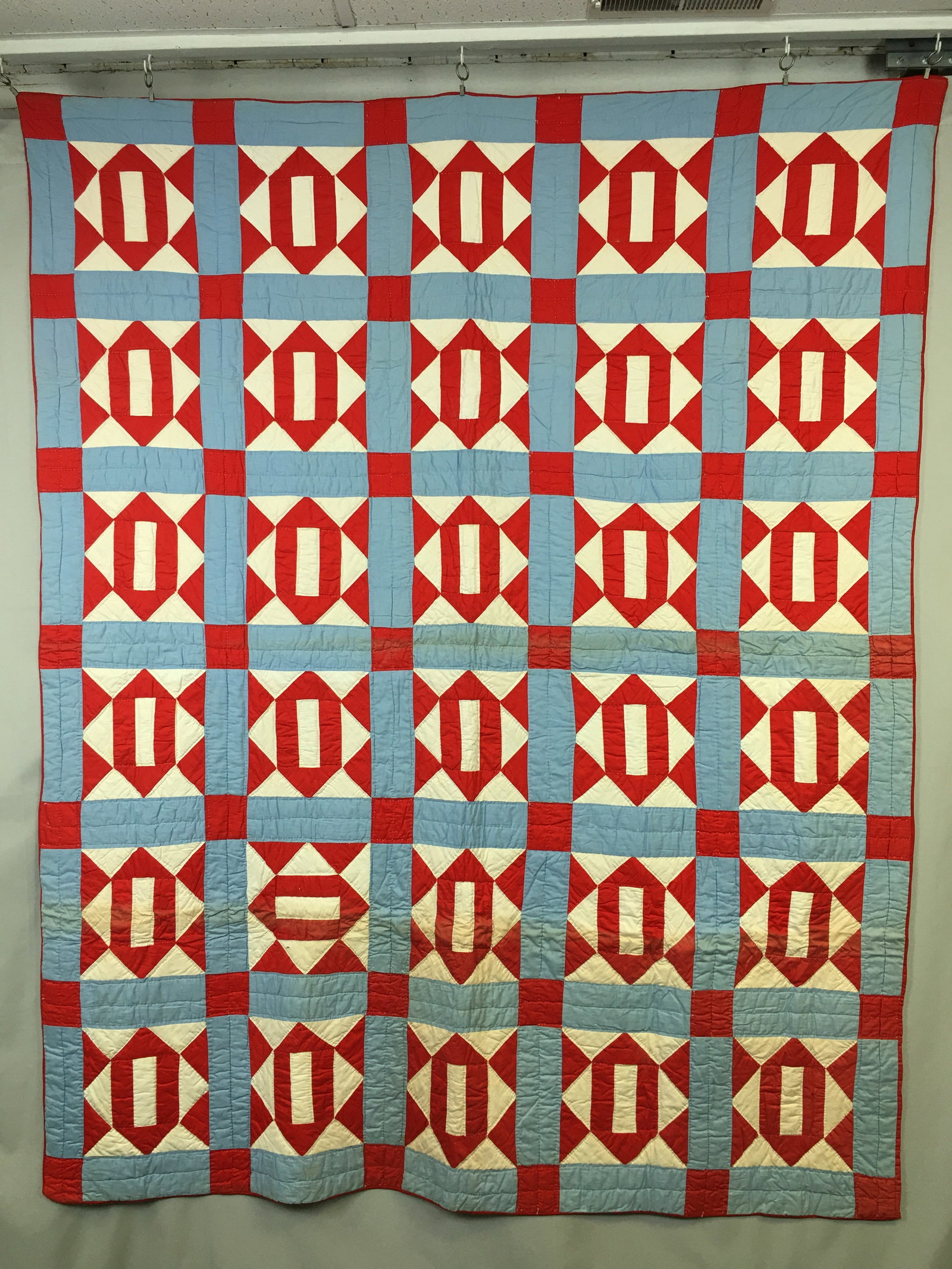 Red, White & Blue Hand Stitched Quilt (1 of 4)