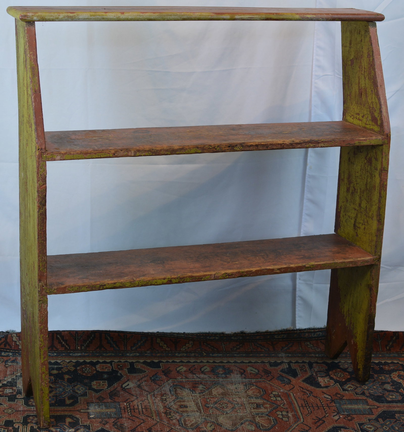 Early Primitive Painted Bucket Bench (1 of 4)