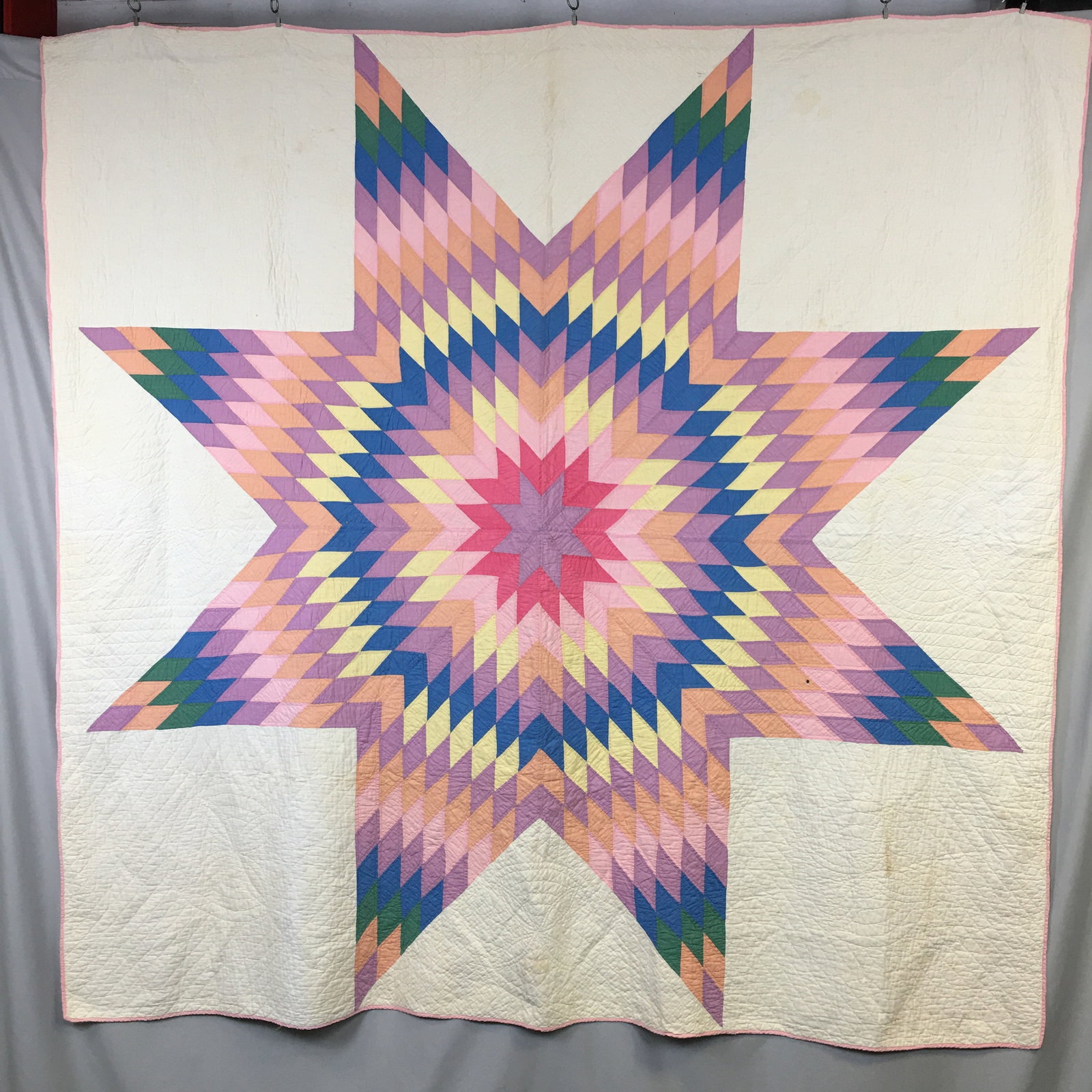 Antique Lone Star Quilt in Pastel Colors (1 of 10)