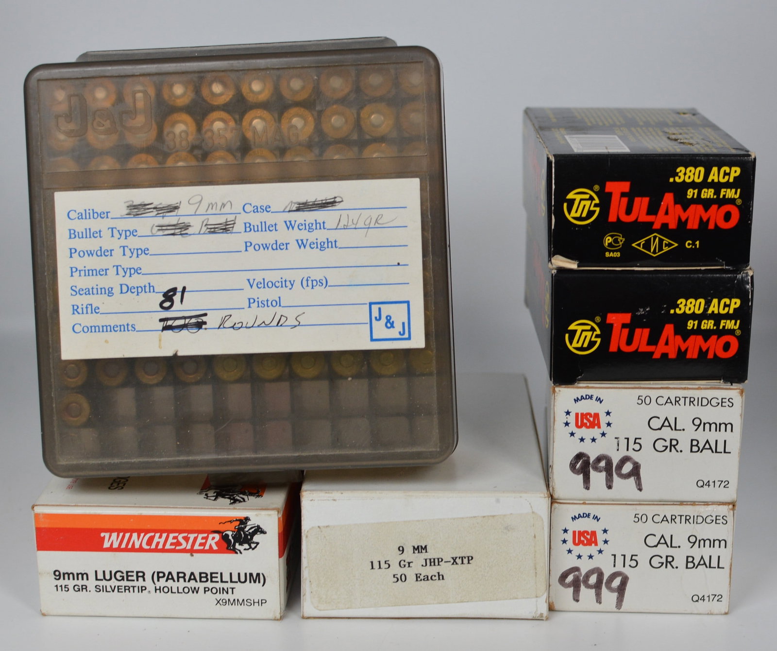 9mm Luger & .380 ACP Ammunition Assortment Lot (1 of 2)