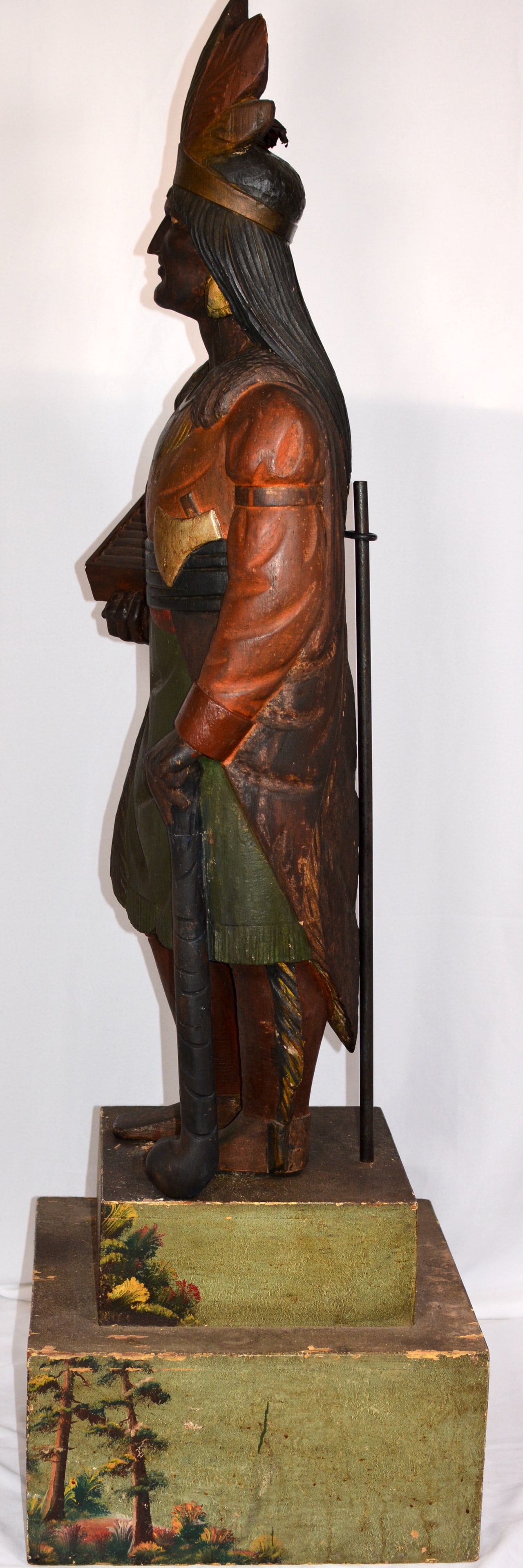 Thomas V. Brooks Carved & Painted Cigar Store Indian Leaner, Circa 1870-1880 - 13