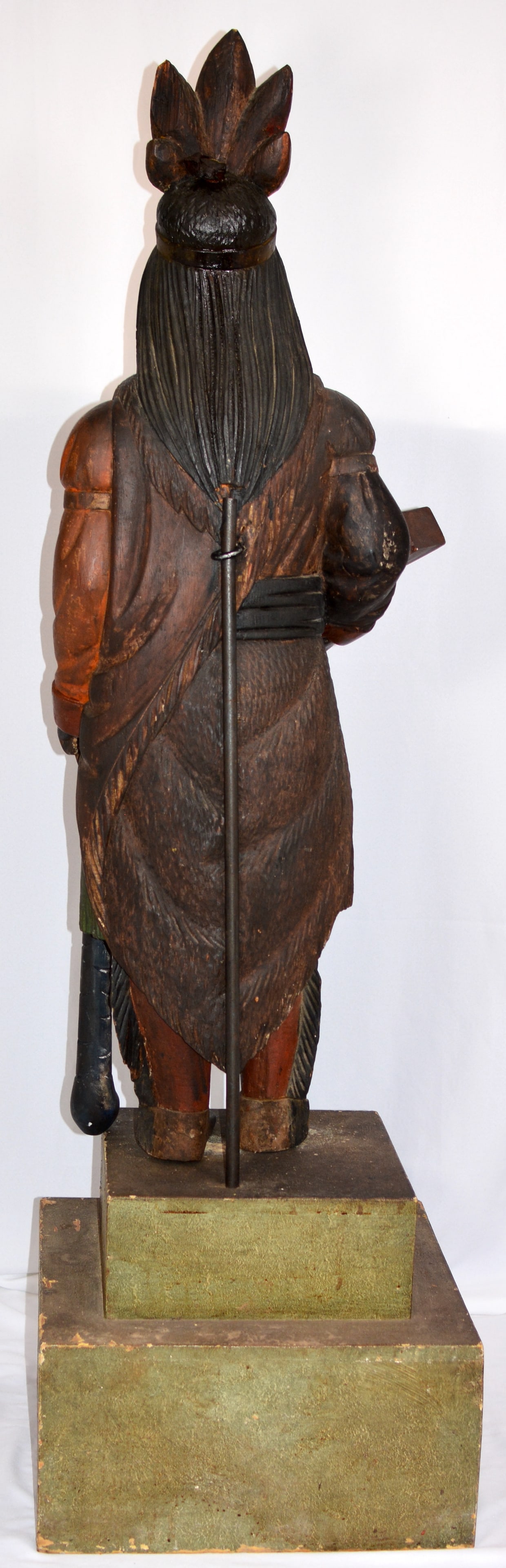 Thomas V. Brooks Carved & Painted Cigar Store Indian Leaner, Circa 1870-1880 - 14