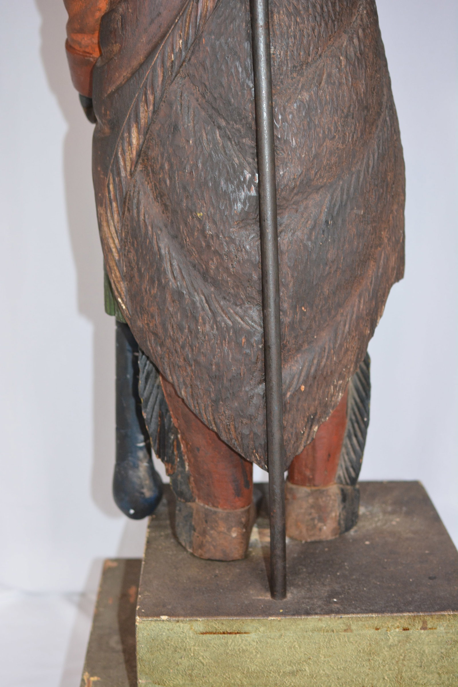 Thomas V. Brooks Carved & Painted Cigar Store Indian Leaner, Circa 1870-1880 - 15