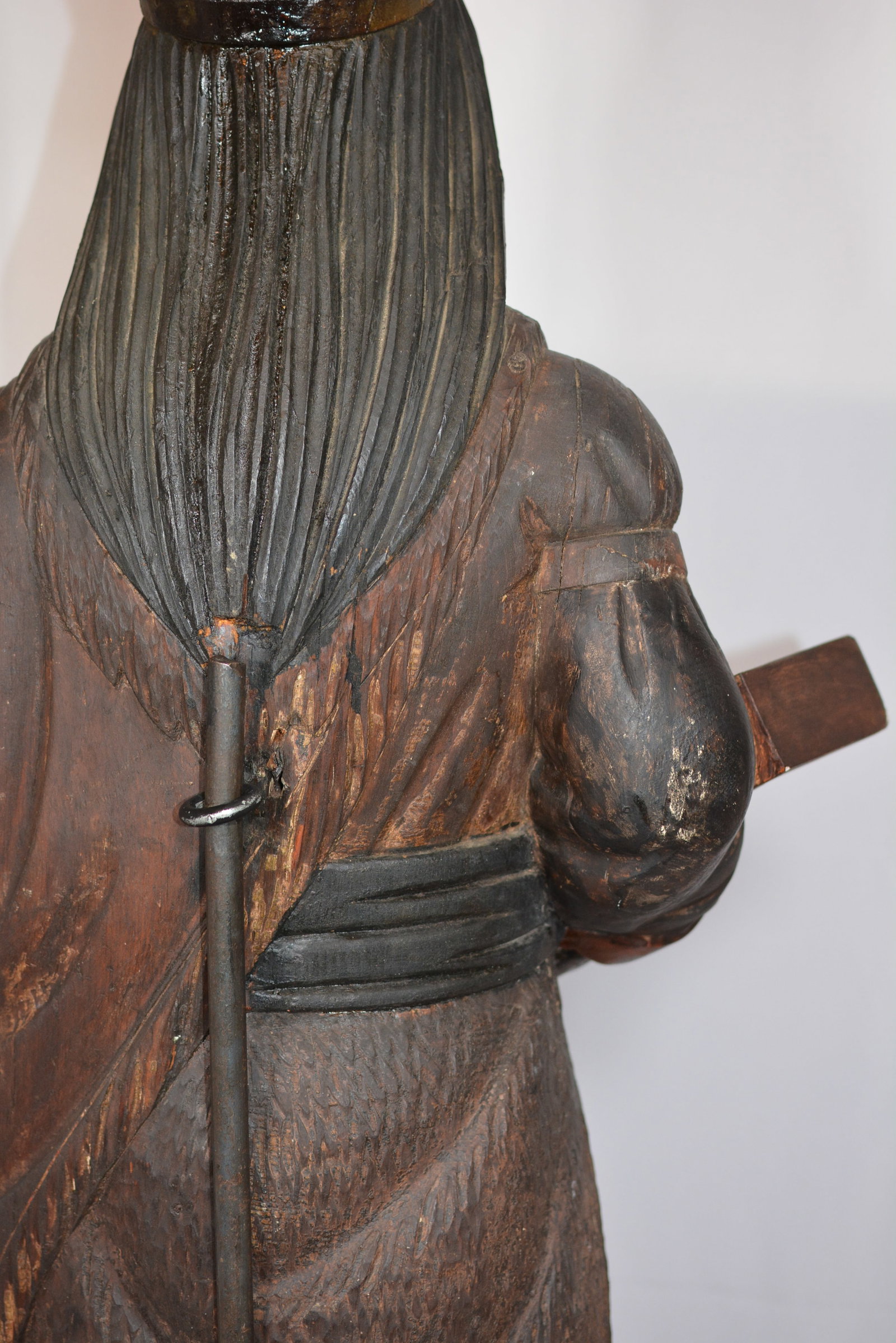Thomas V. Brooks Carved & Painted Cigar Store Indian Leaner, Circa 1870-1880 - 16