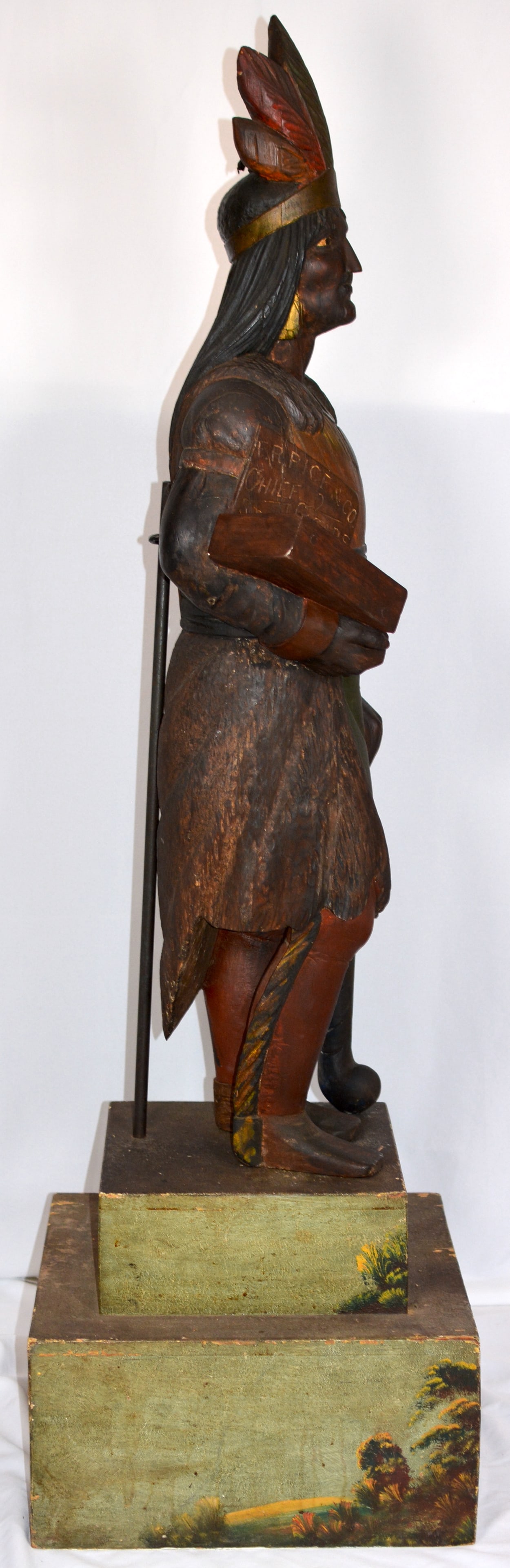Thomas V. Brooks Carved & Painted Cigar Store Indian Leaner, Circa 1870-1880 - 18