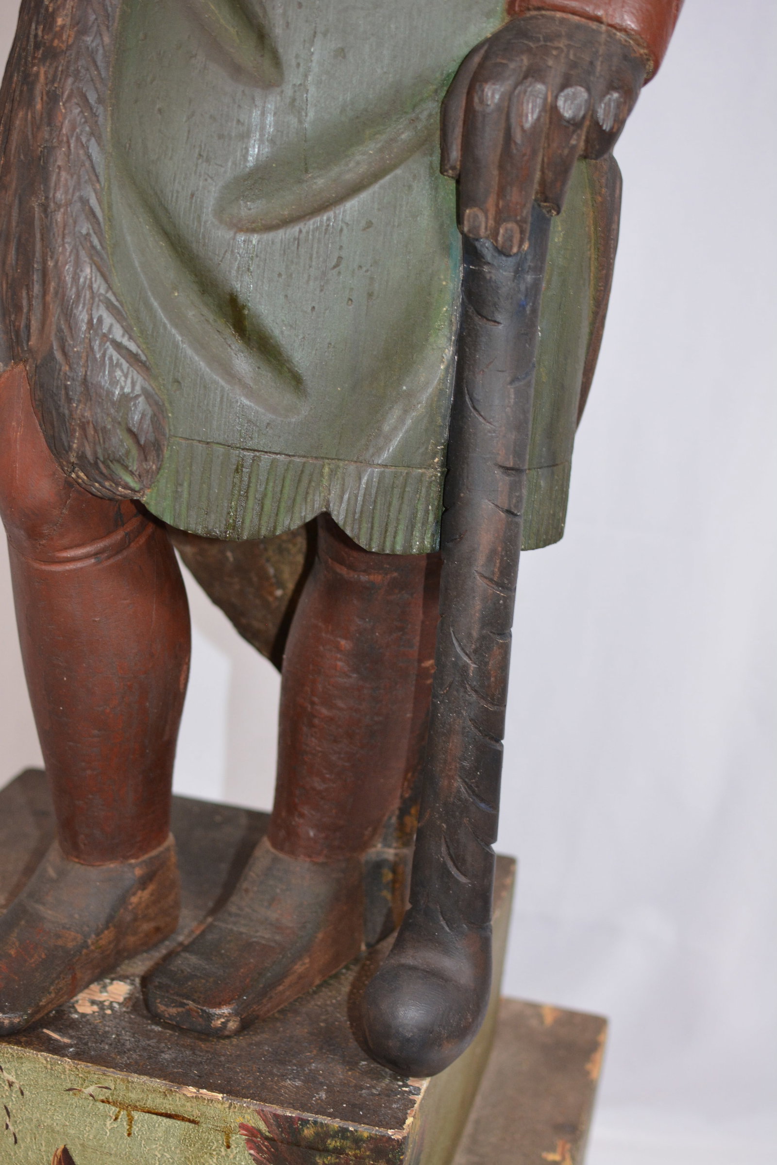 Thomas V. Brooks Carved & Painted Cigar Store Indian Leaner, Circa 1870-1880 - 4