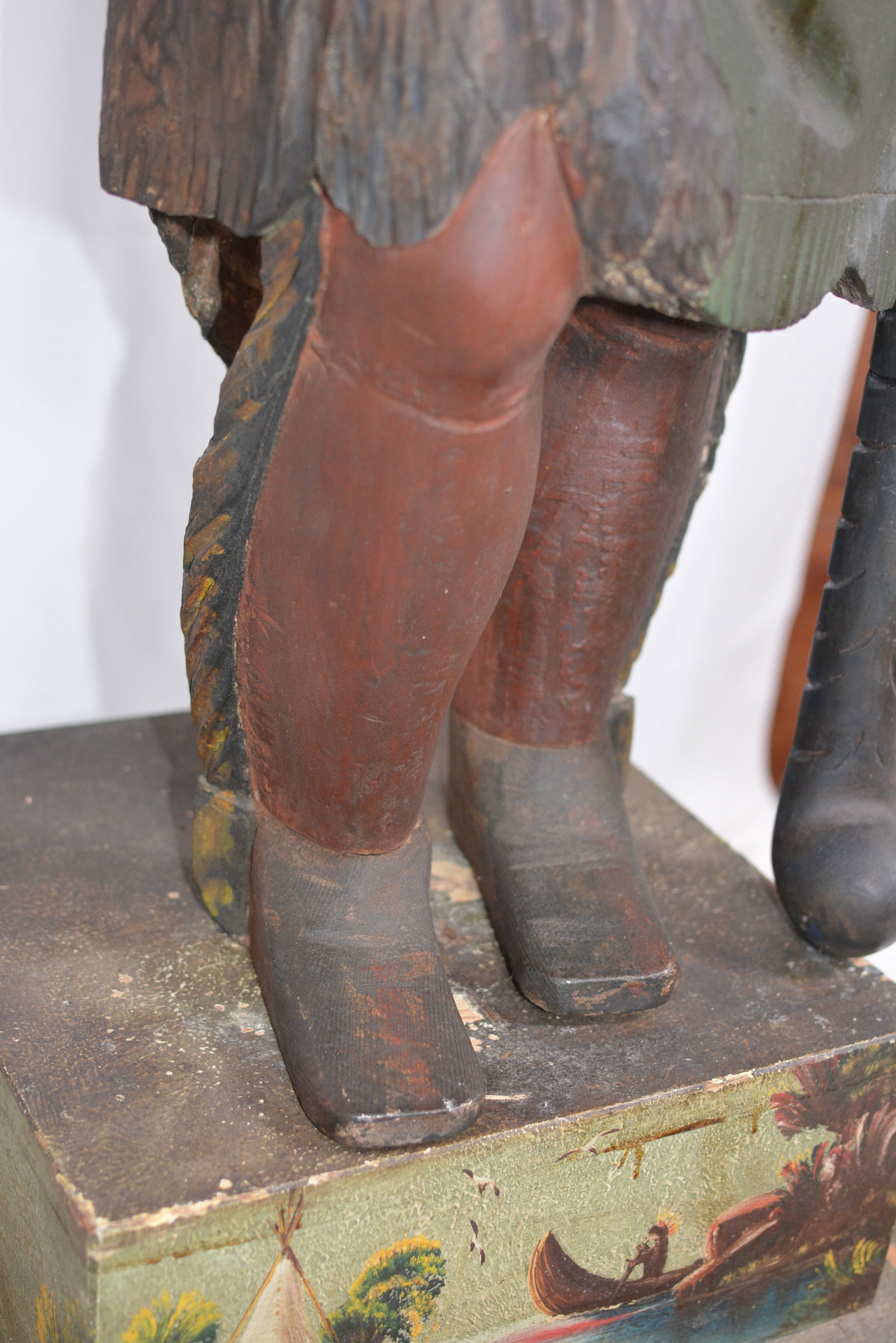 Thomas V. Brooks Carved & Painted Cigar Store Indian Leaner, Circa 1870-1880 - 5