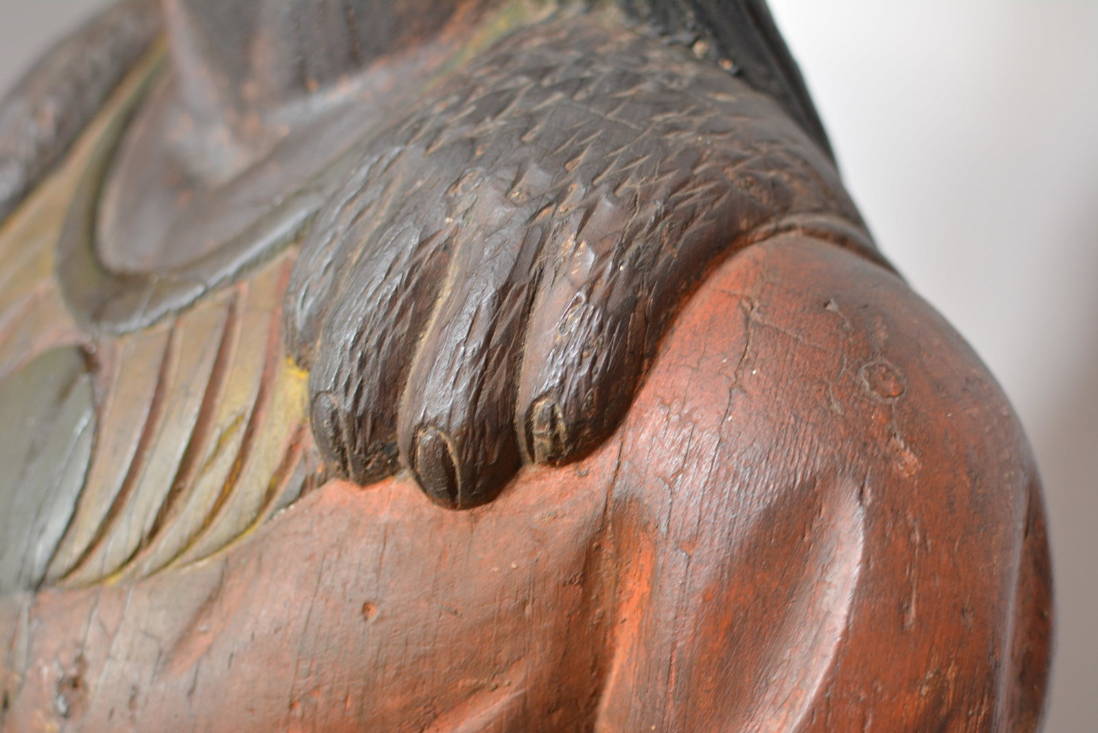 Thomas V. Brooks Carved & Painted Cigar Store Indian Leaner, Circa 1870-1880 - 8