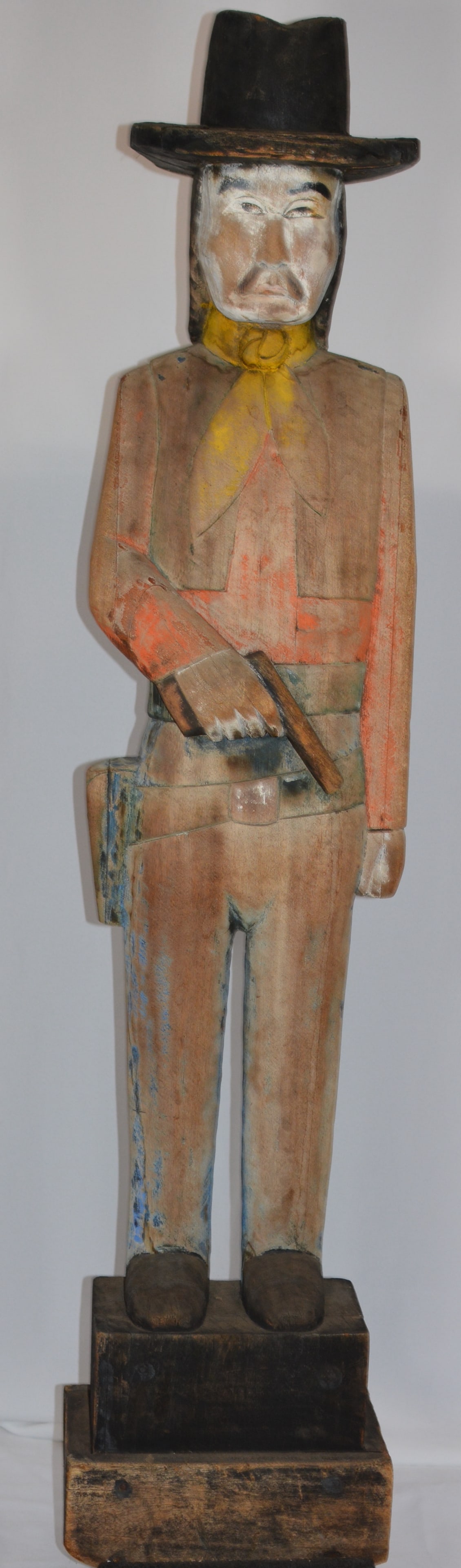 Early Folk Art Carved & Painted Cowboy Commercial Store Display Figure (1 of 20)