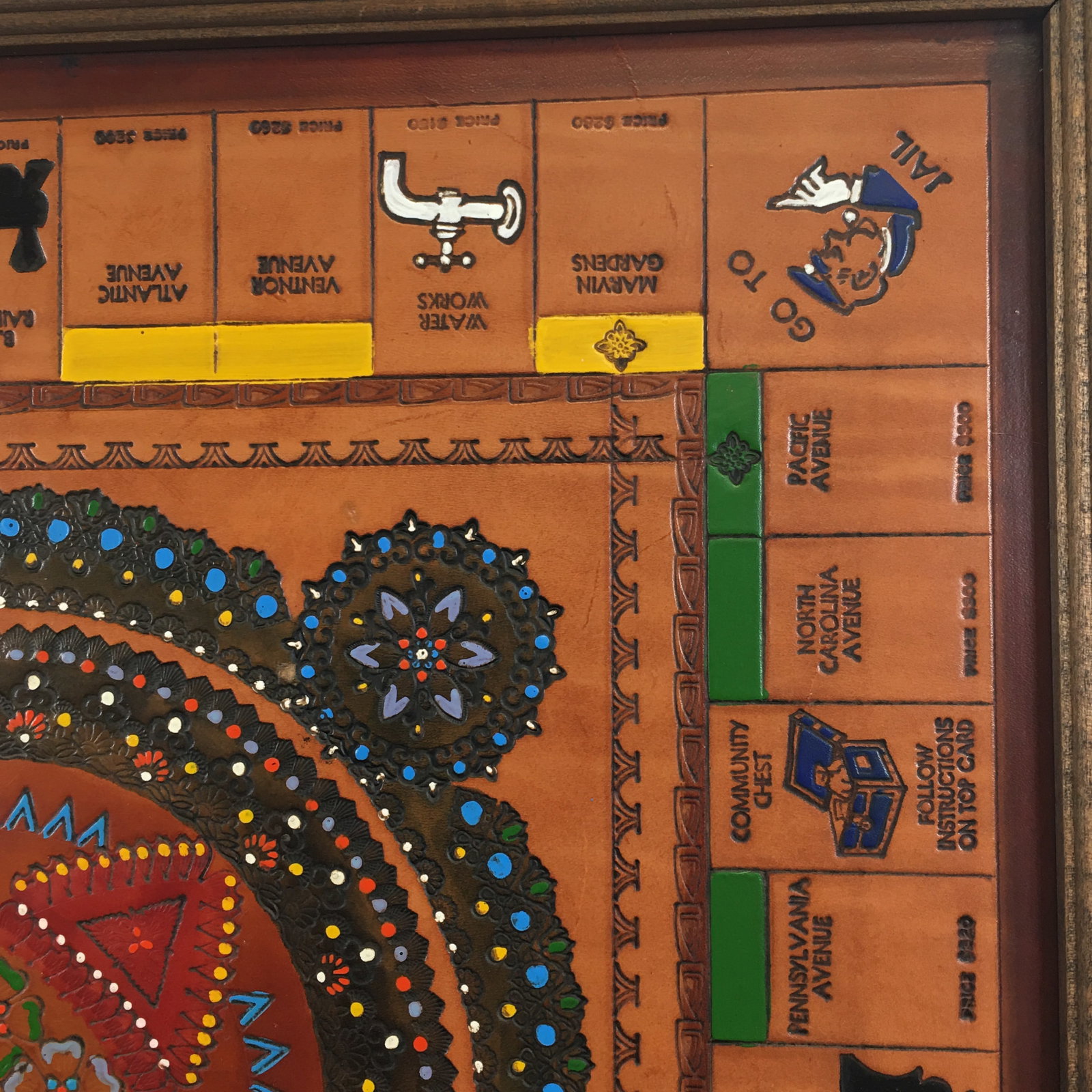 Tooled Leather Monopoly Board - 4