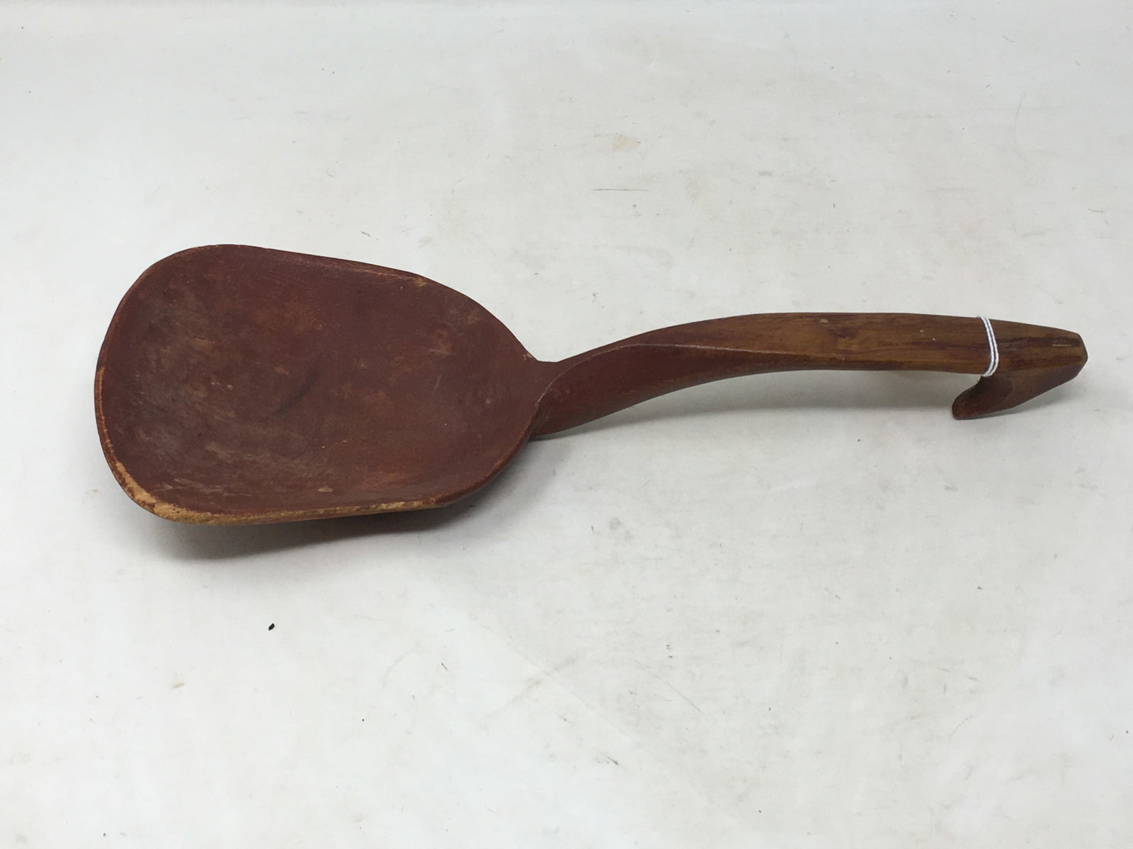 Carved Wooden Scoop, Red Paint: Carved Wooden Scoop, Red Paint. 13.75"L
